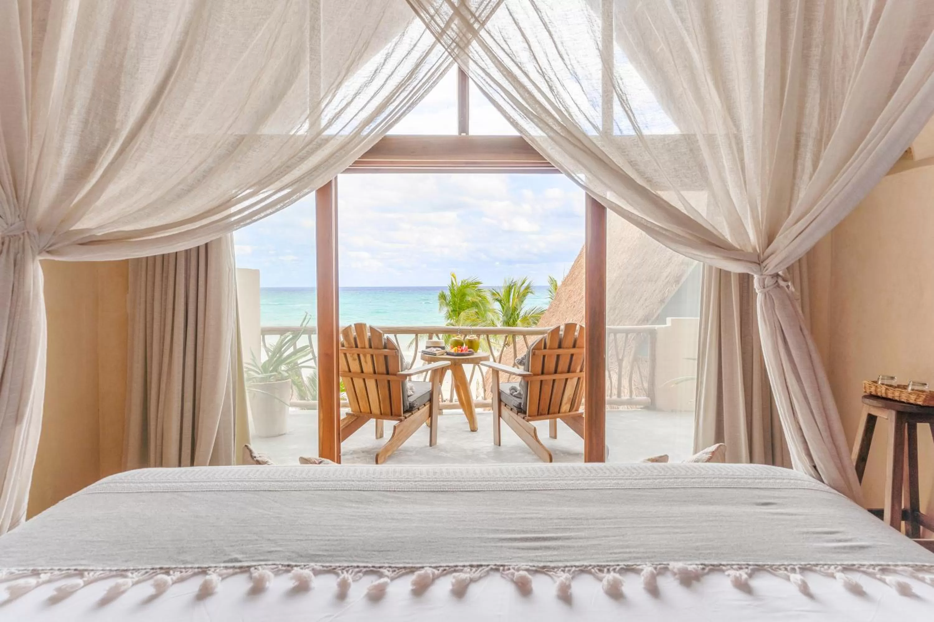 Bed in Ahau Tulum - Beachfront Hotel