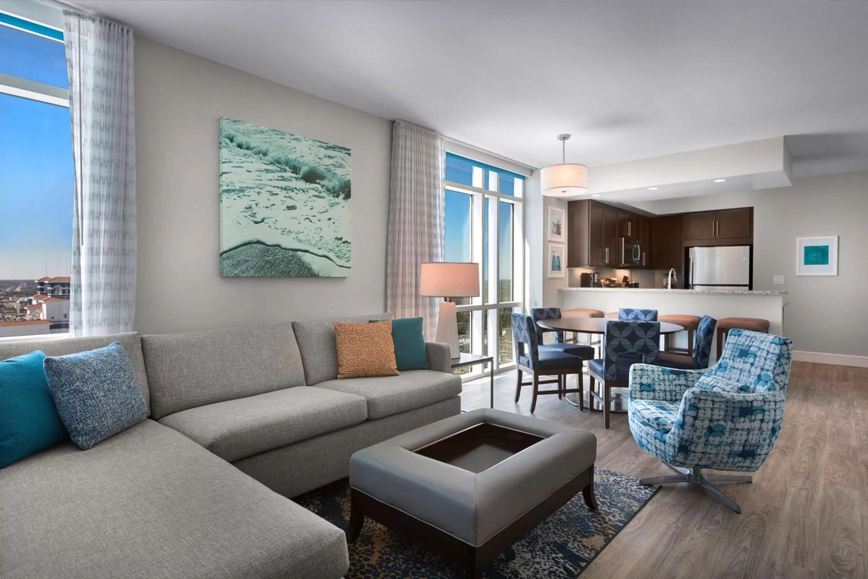 Living room in Hilton Grand Vacations Club Ocean 22 Myrtle Beach