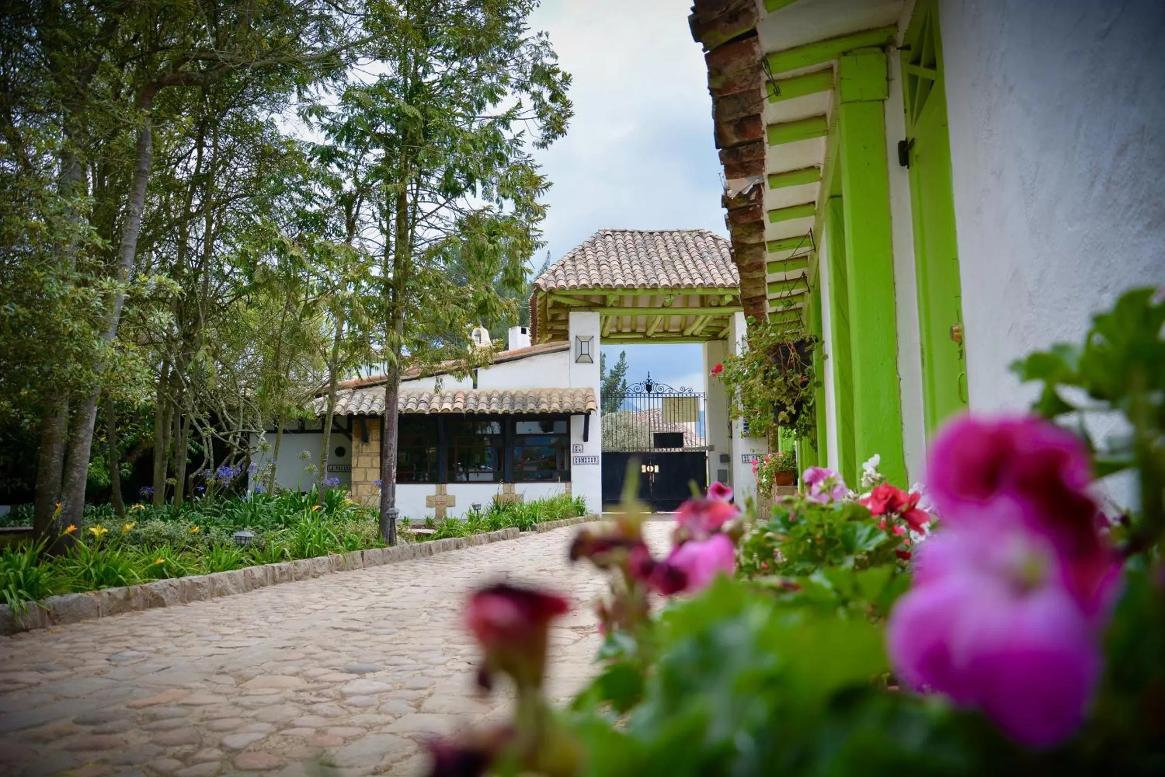 Patio, Property Building in Posada Cafe La Huerta