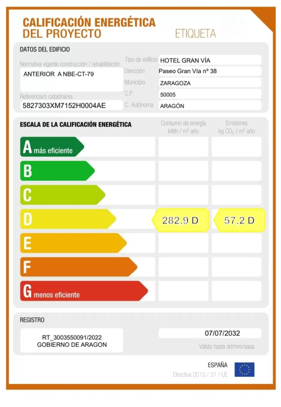 Logo/Certificate/Sign in Hotel Gran Via