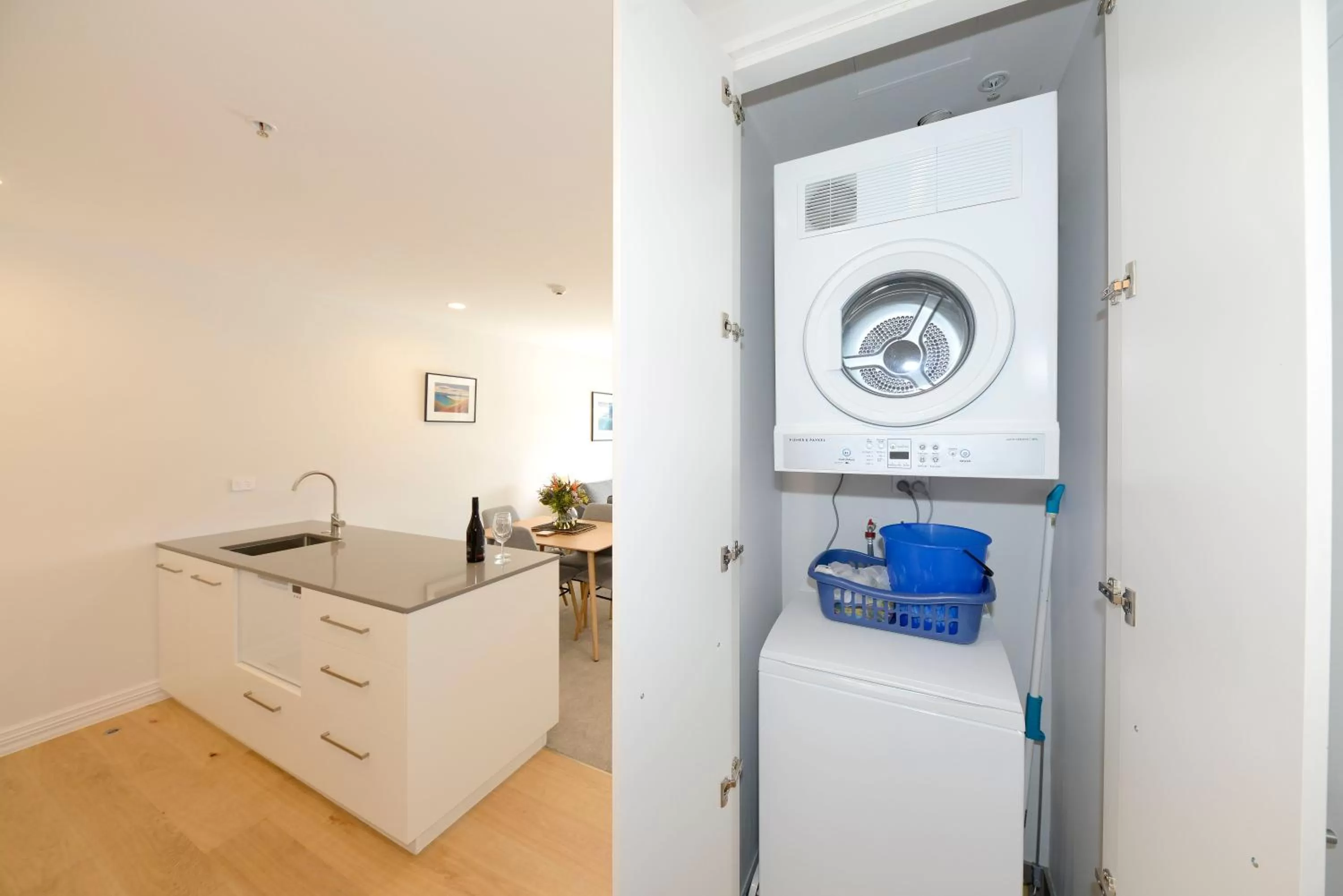 Kitchen or kitchenette in West Fitzroy Apartments