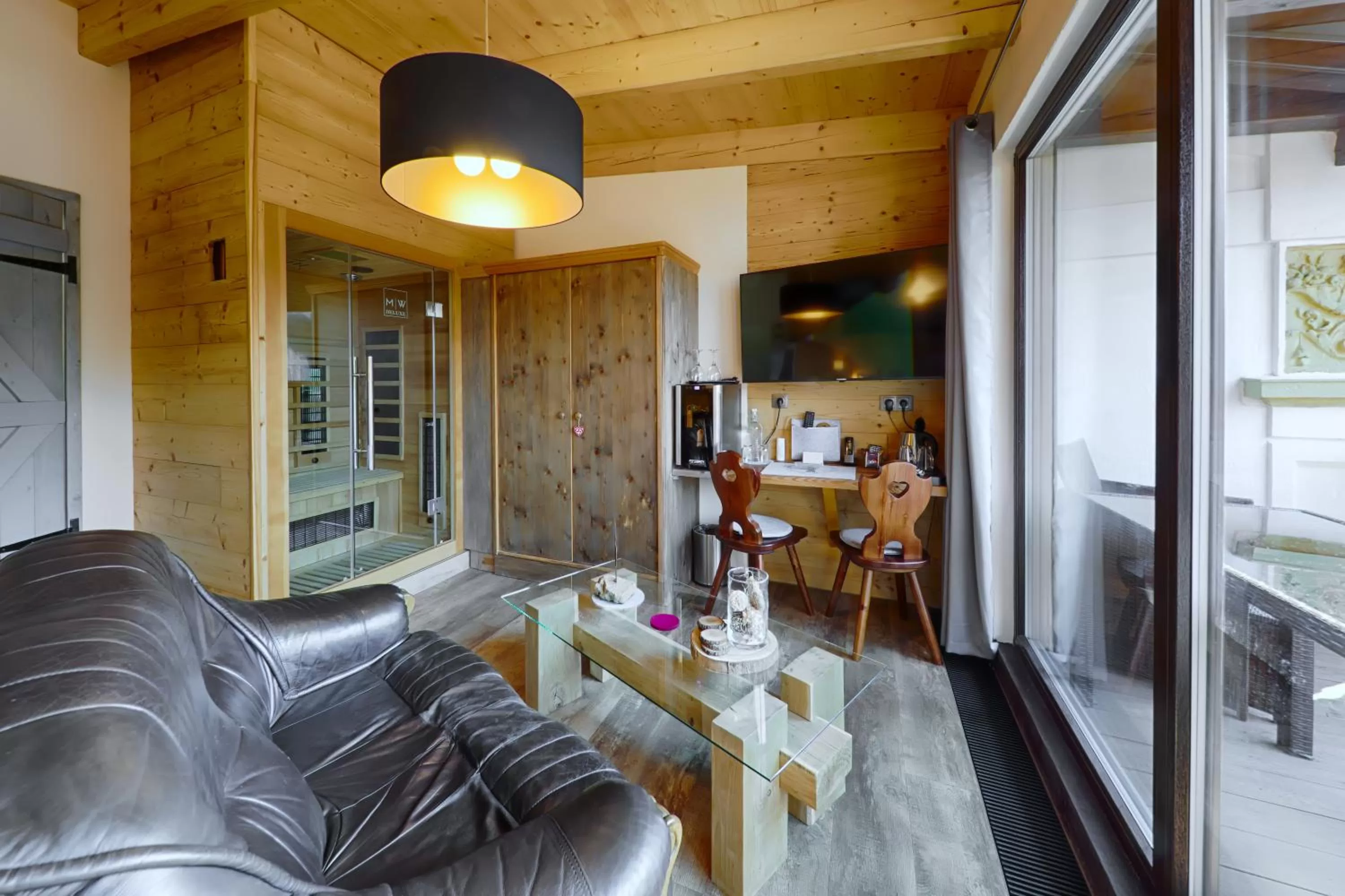 Sauna, Seating Area in Sennerhütte Landhotel