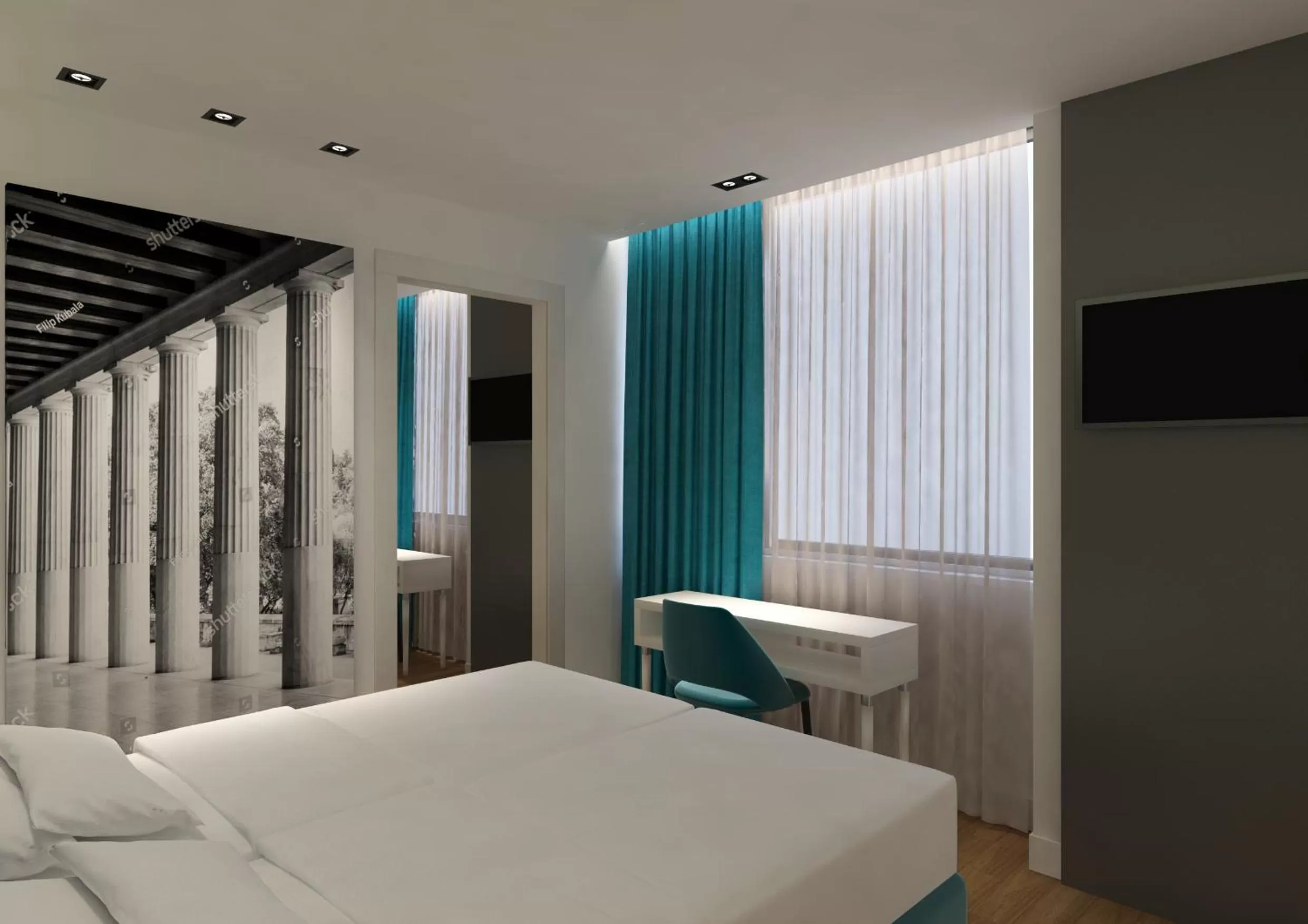 Bed in Athenian Montaza Hotel