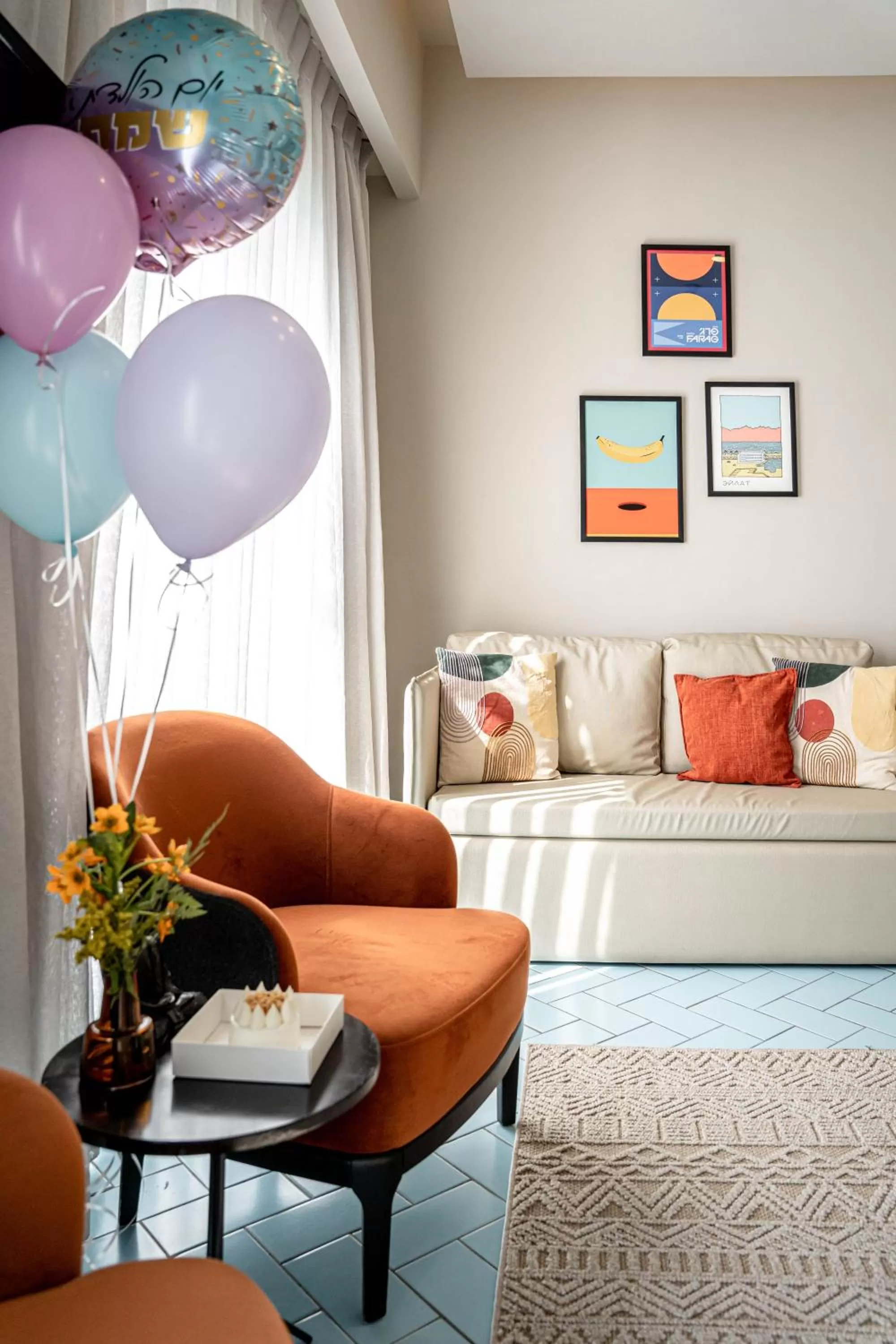 Seating area in Play Eilat Hotel