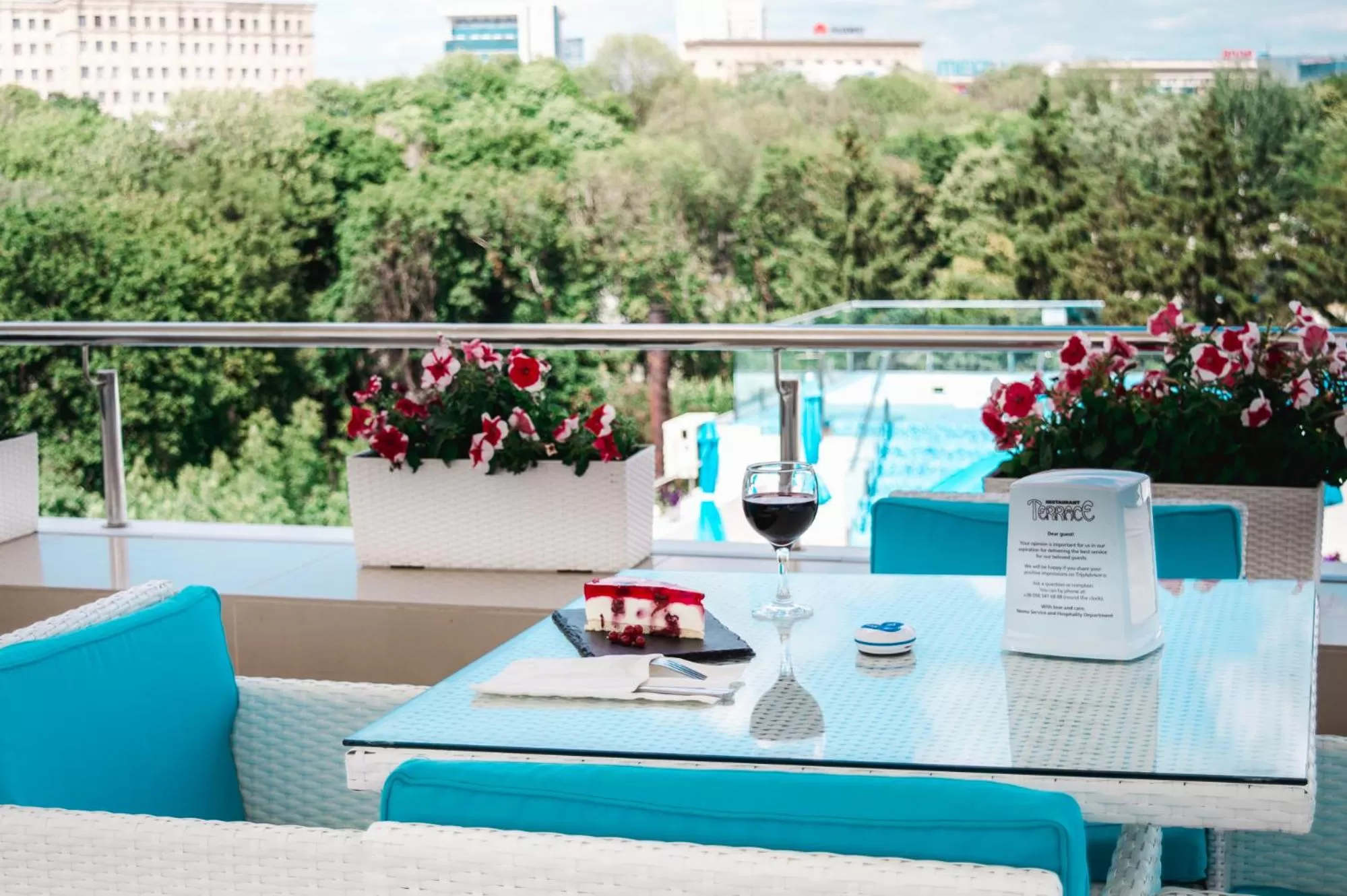 Balcony/Terrace, Pool View in Hotel & Spa NEMO with dolphins