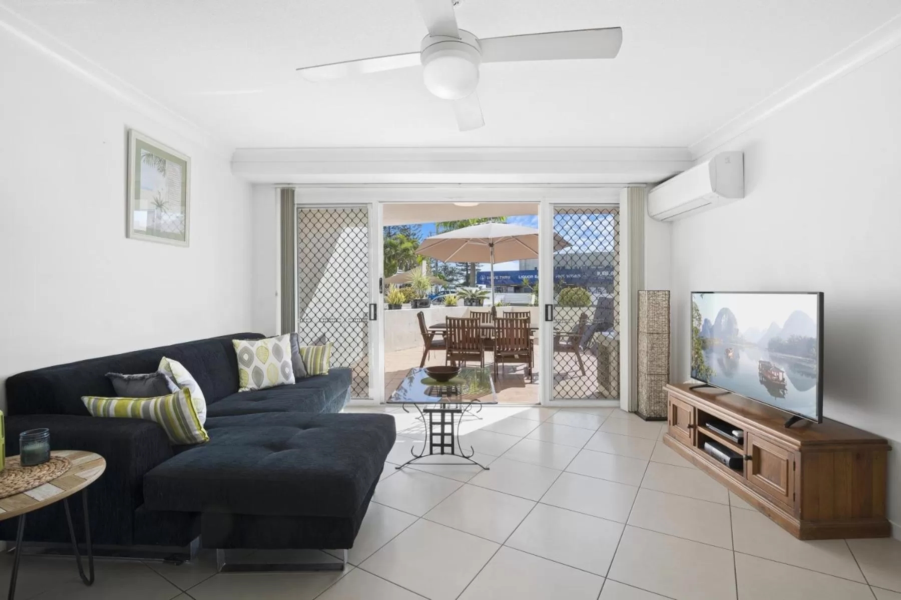Living room in Kirra Palms Holiday Apartments