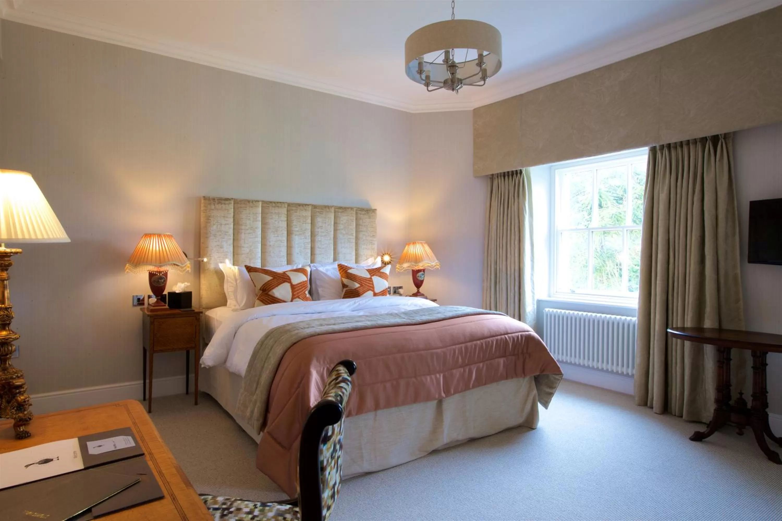 Photo of the whole room, Bed in Storrs Hall Hotel on the shore of Lake Windermere