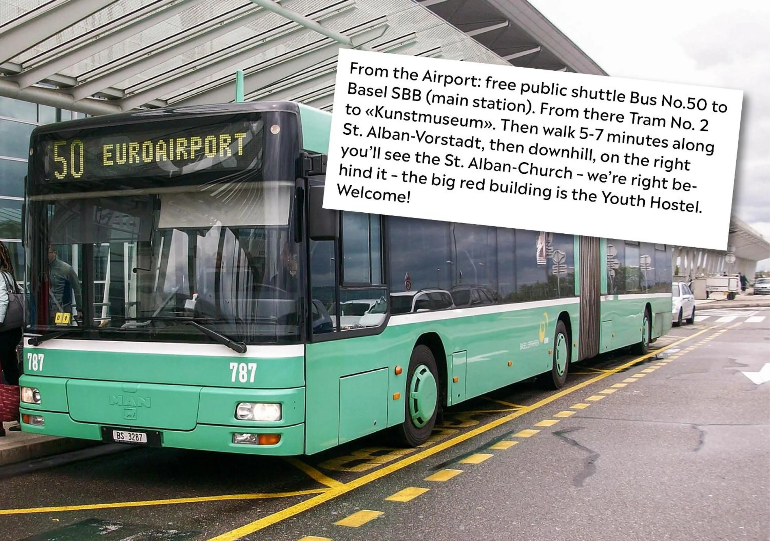 shuttle in Basel Youth Hostel