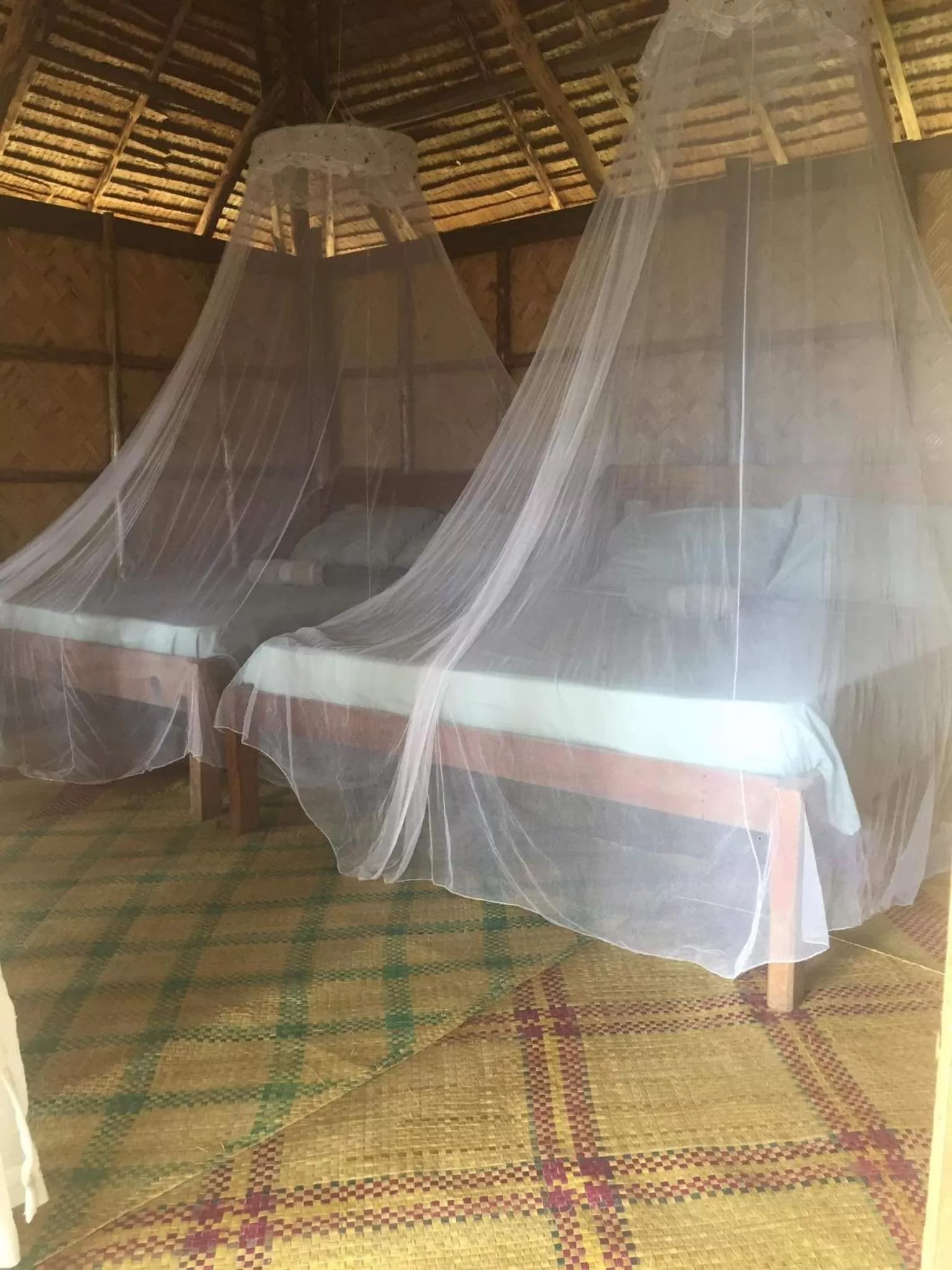 Bed in Prince John beachfront cottages and Restaurant