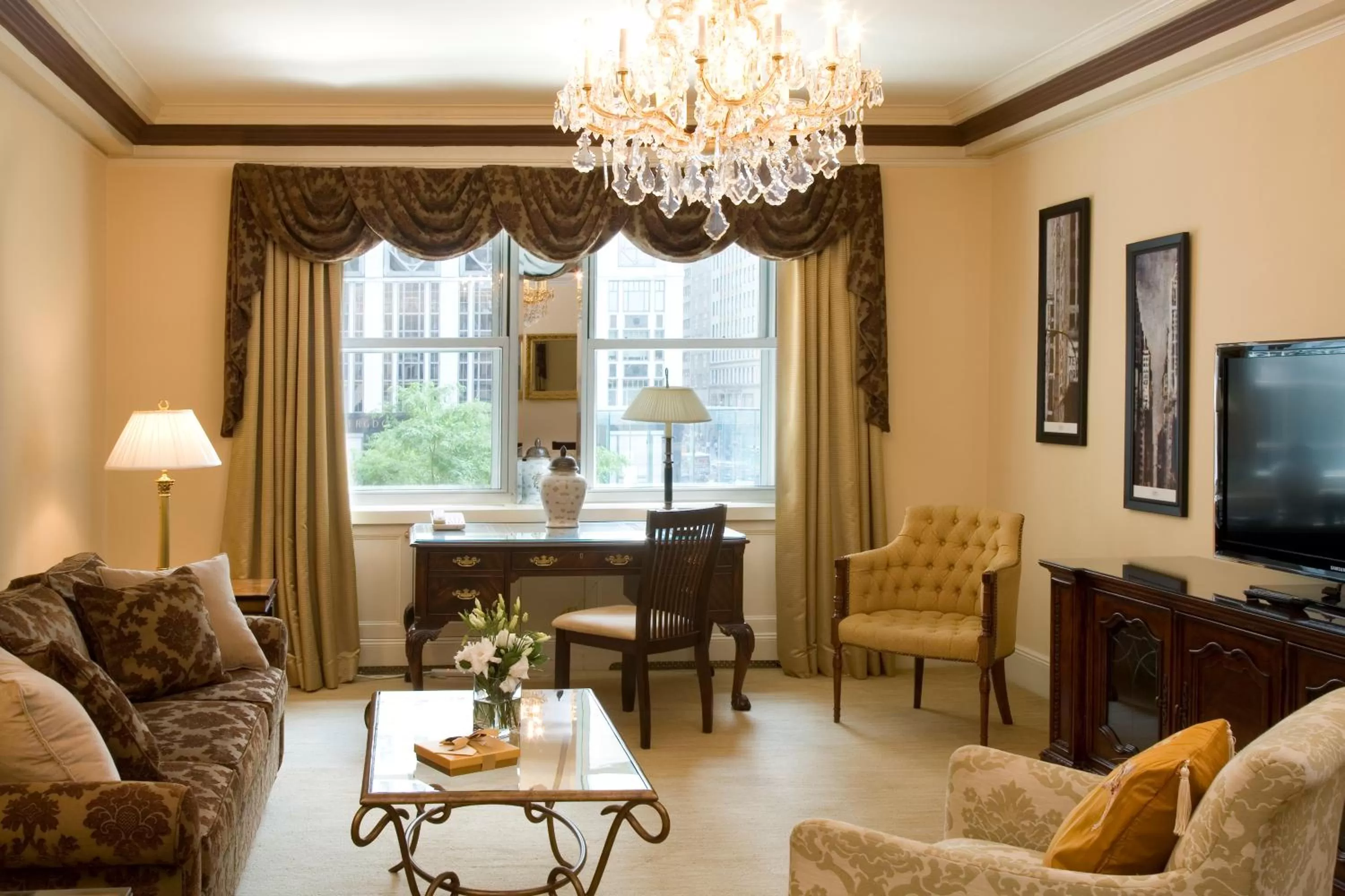 Living room in The Sherry Netherland