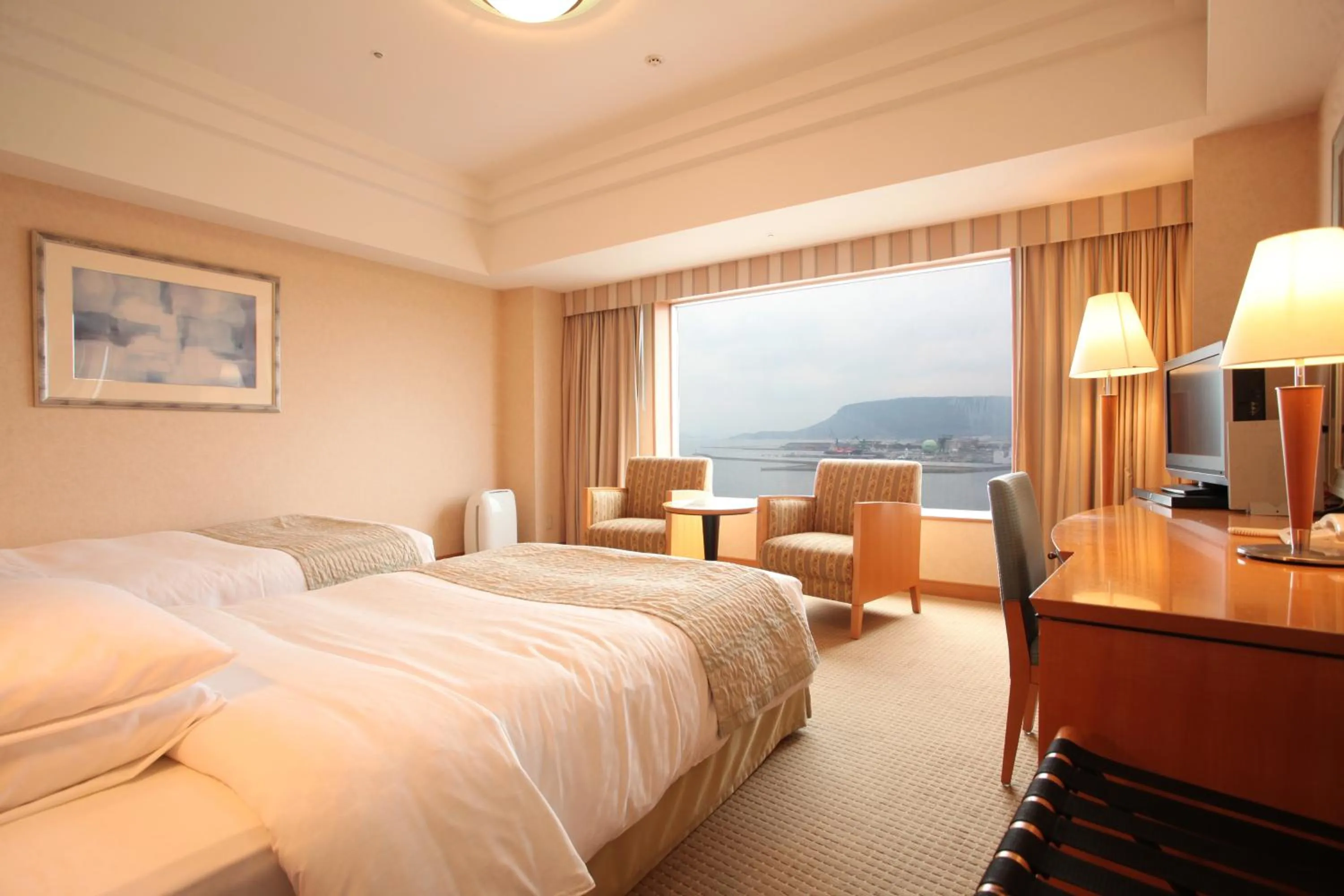 Photo of the whole room, Bed in JR Hotel Clement Takamatsu