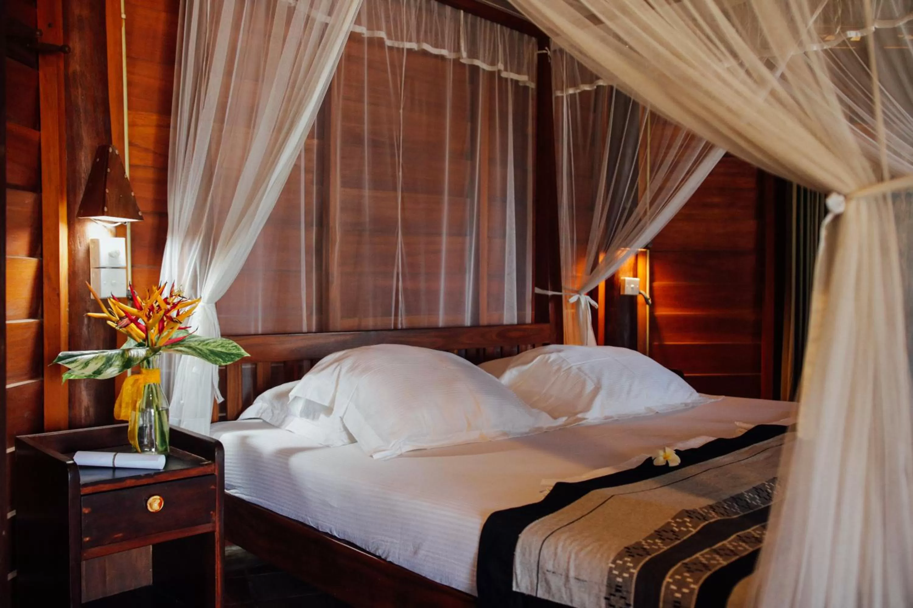 Bed in Galawatta Beach Resort