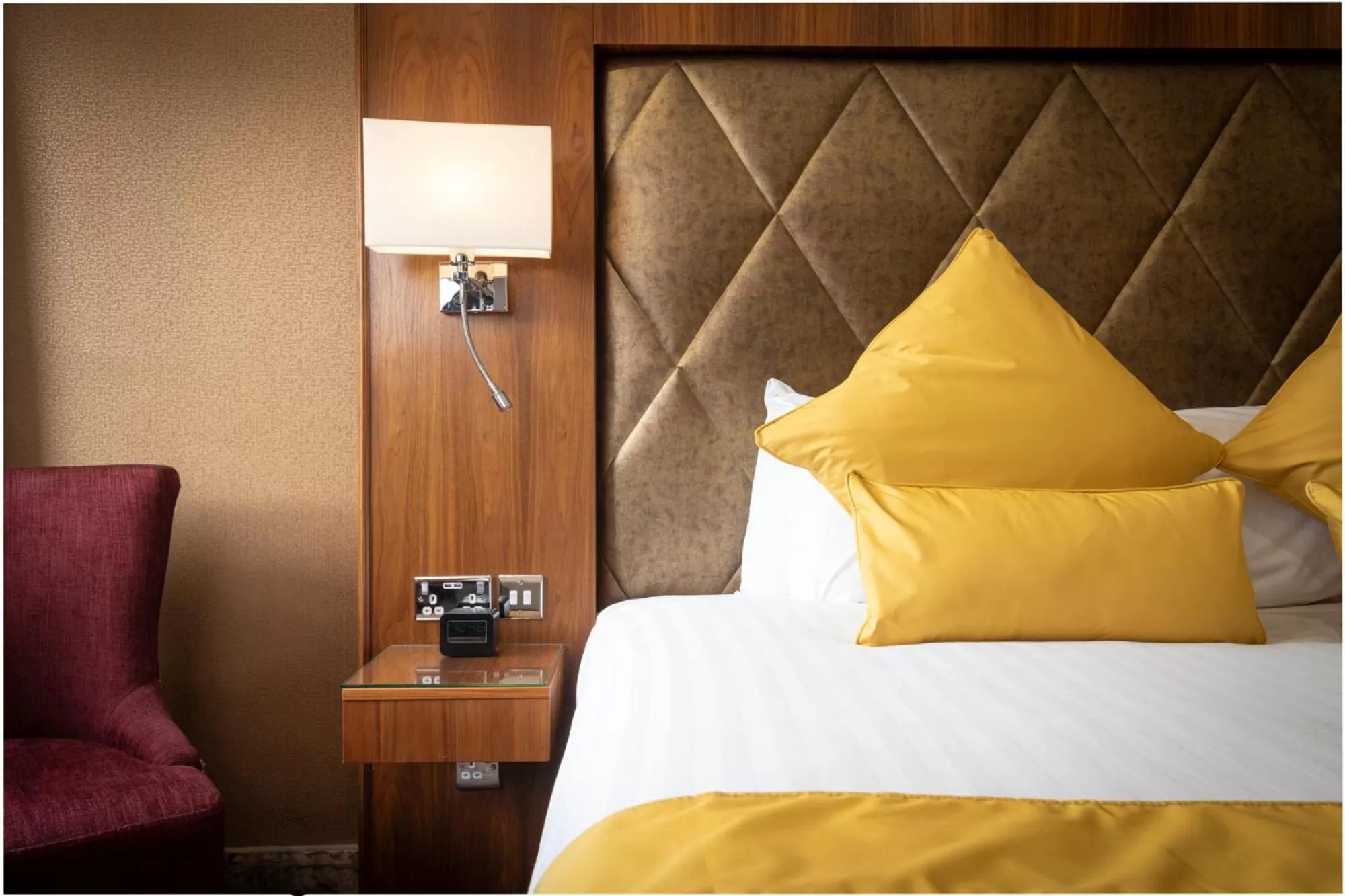 Decorative detail, Bed in Donnington Manor Hotel