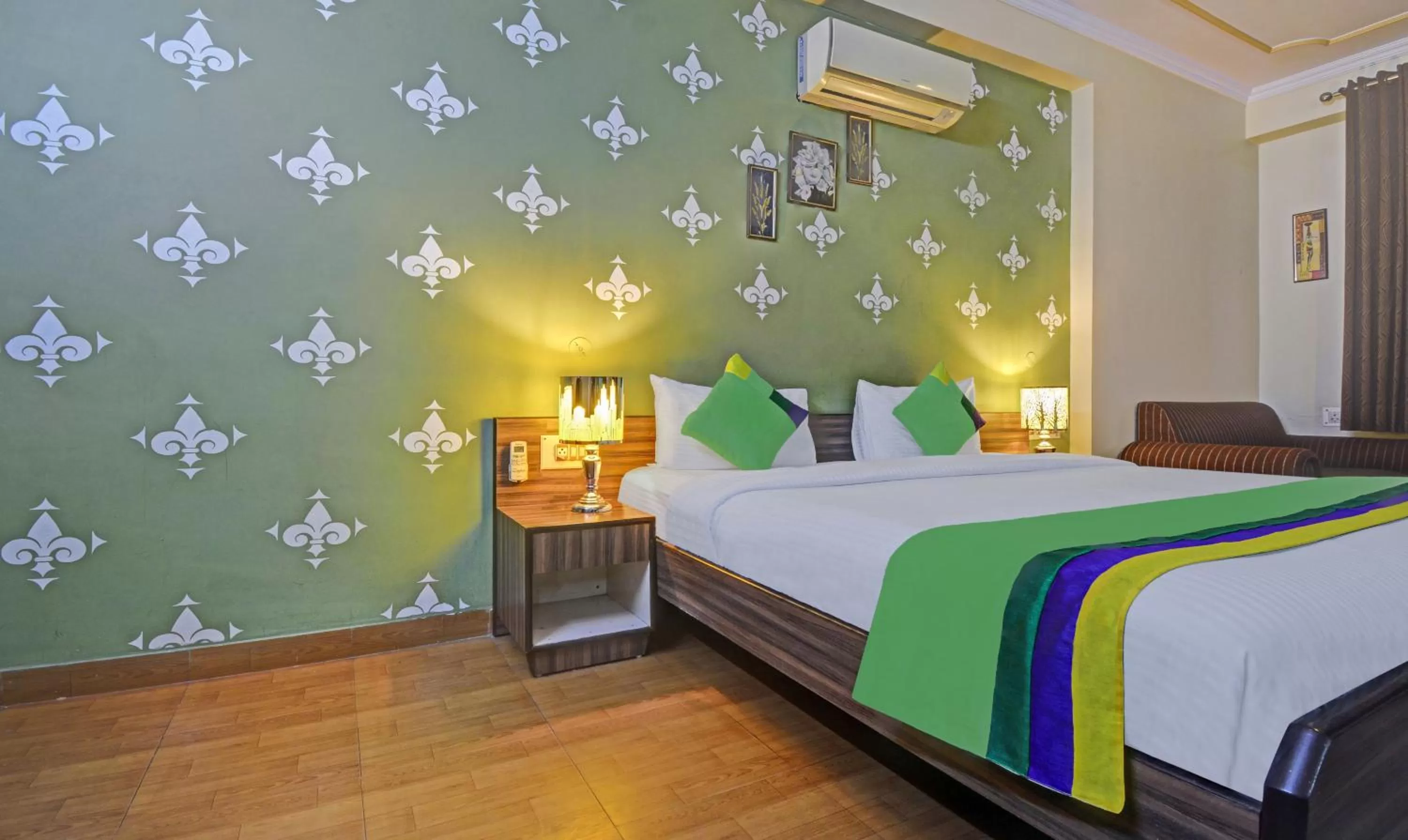 Bedroom, Bed in Treebo New Rockwell Vivek Vihar