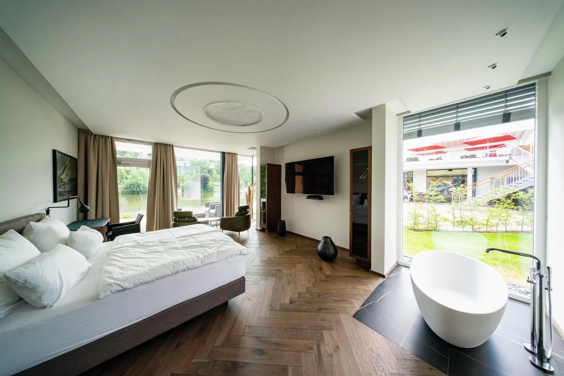 Bed in MotelplusHotel BiggeSeeFront