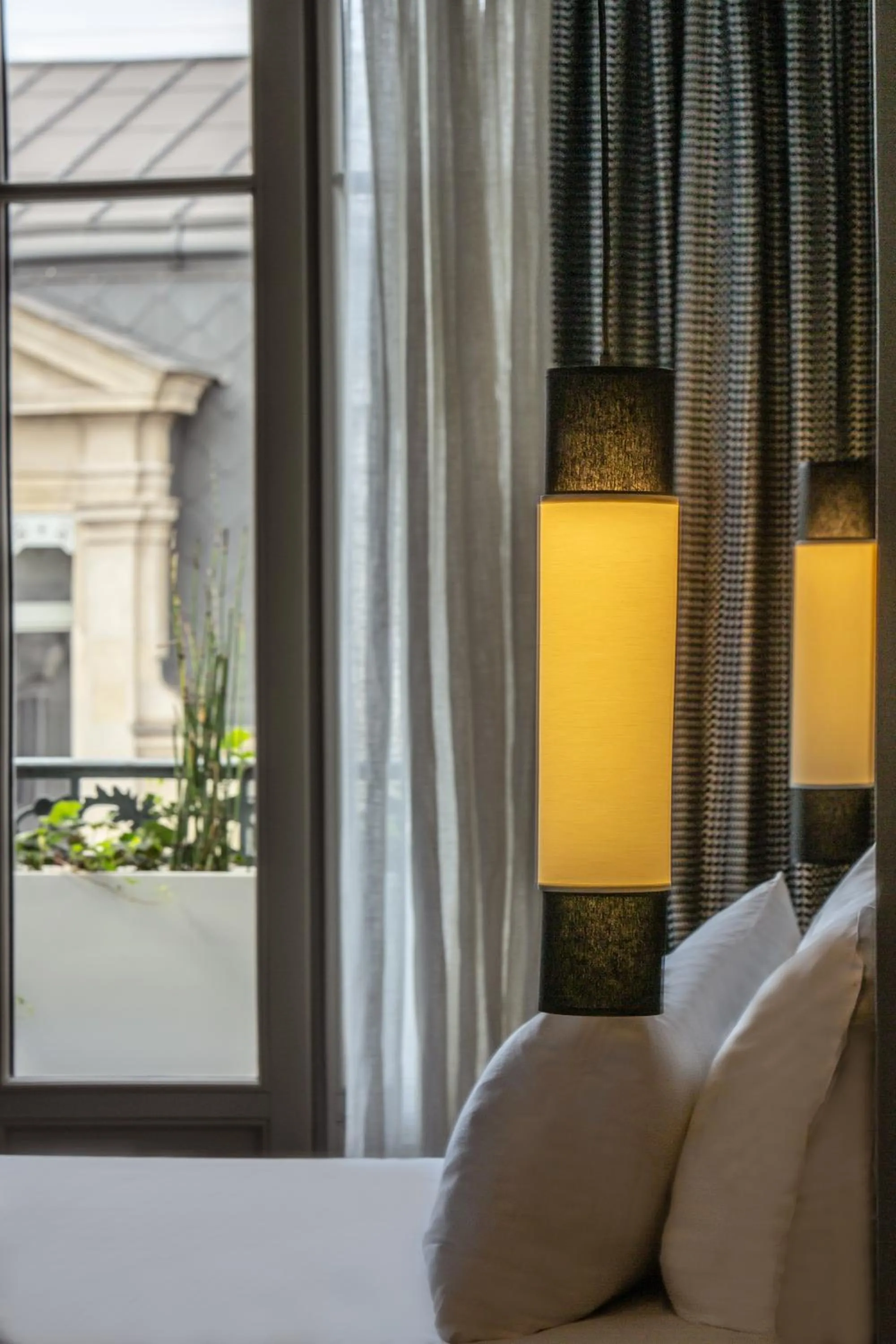 Decorative detail, Bed in Hotel Flanelles Paris