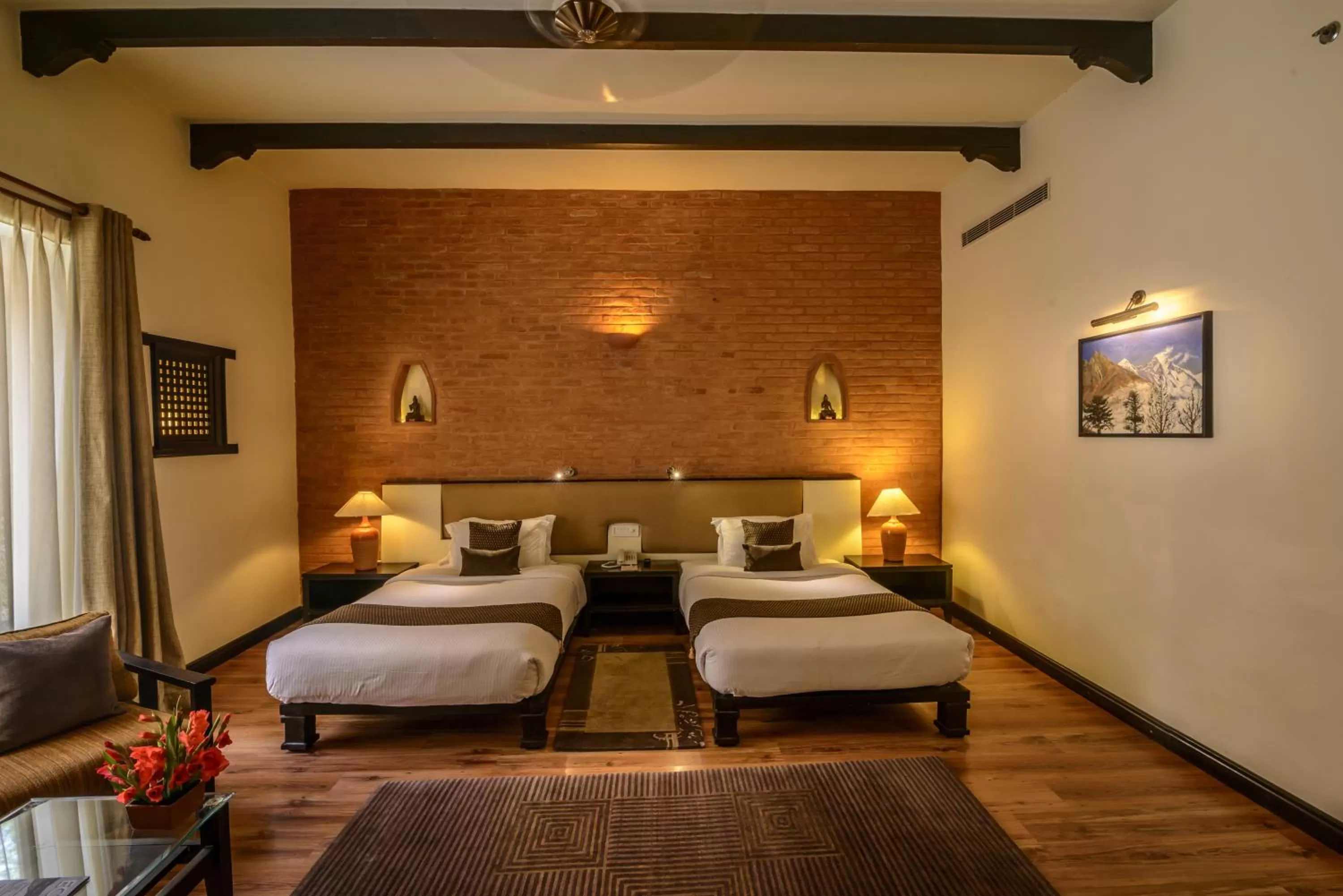 Photo of the whole room, Bed in Gokarna Forest Resort Kathmandu