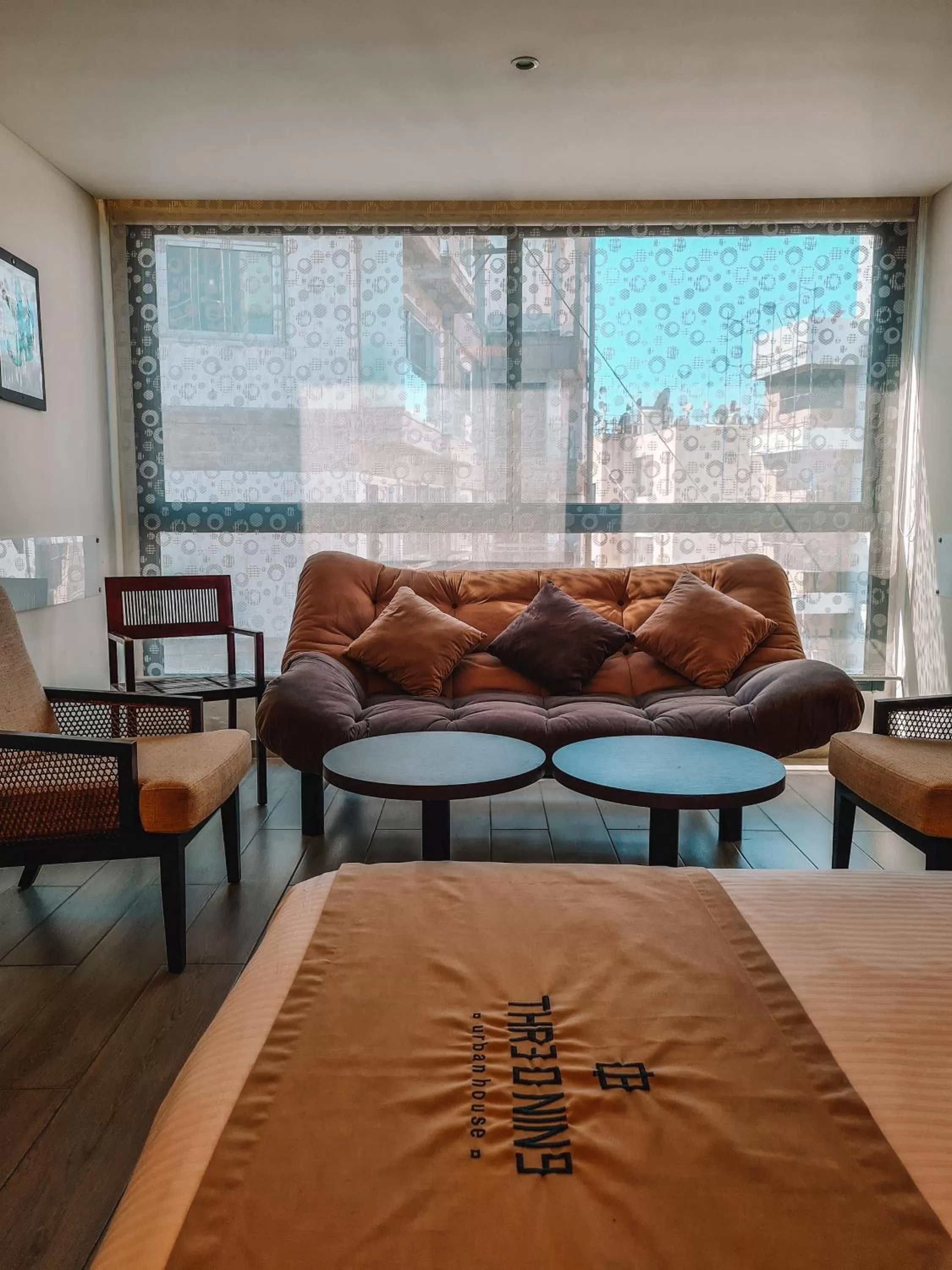 Seating area, Bed in Three O Nine Hotel