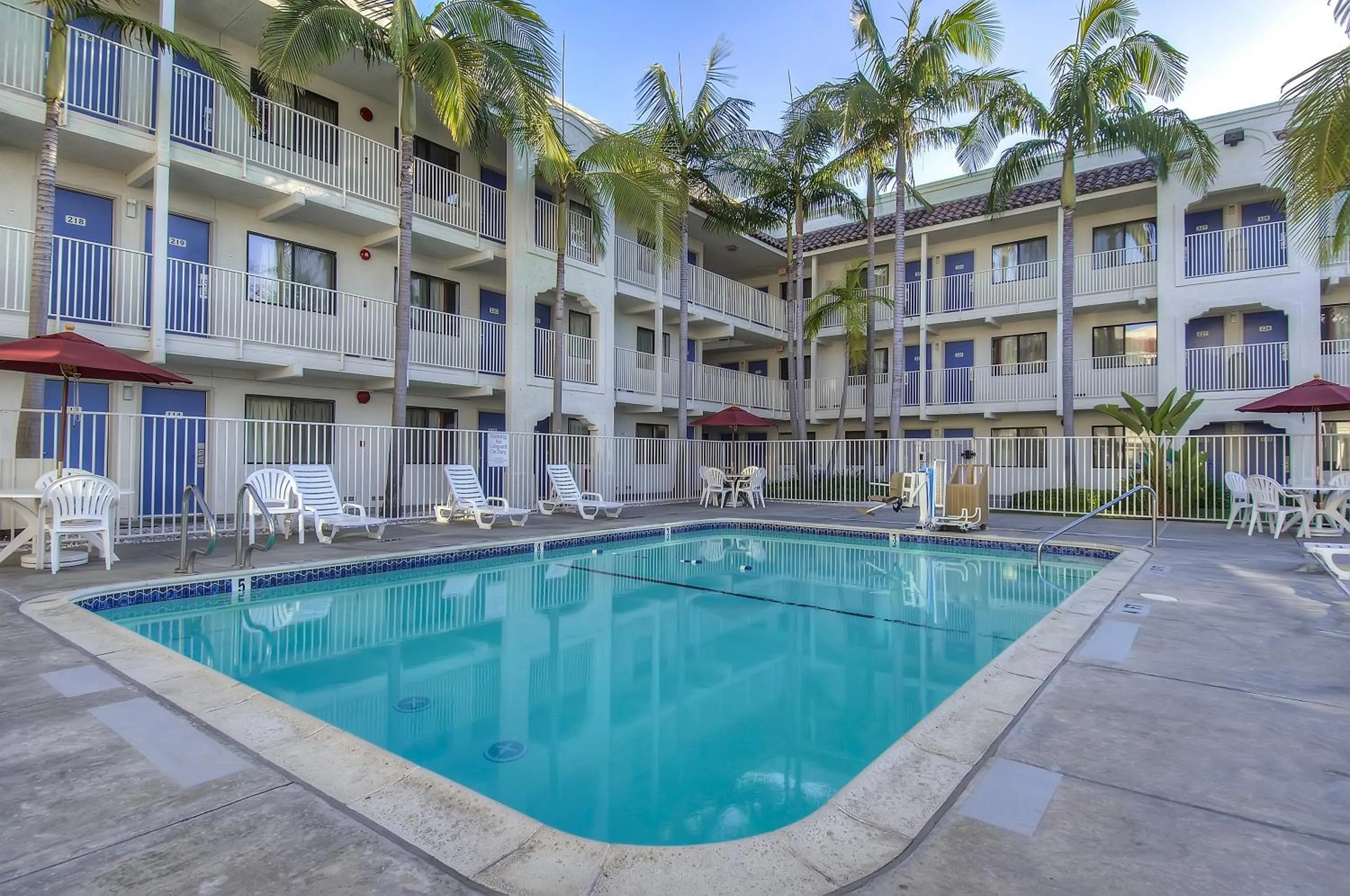 Swimming pool in Motel 6-Oceanside, CA