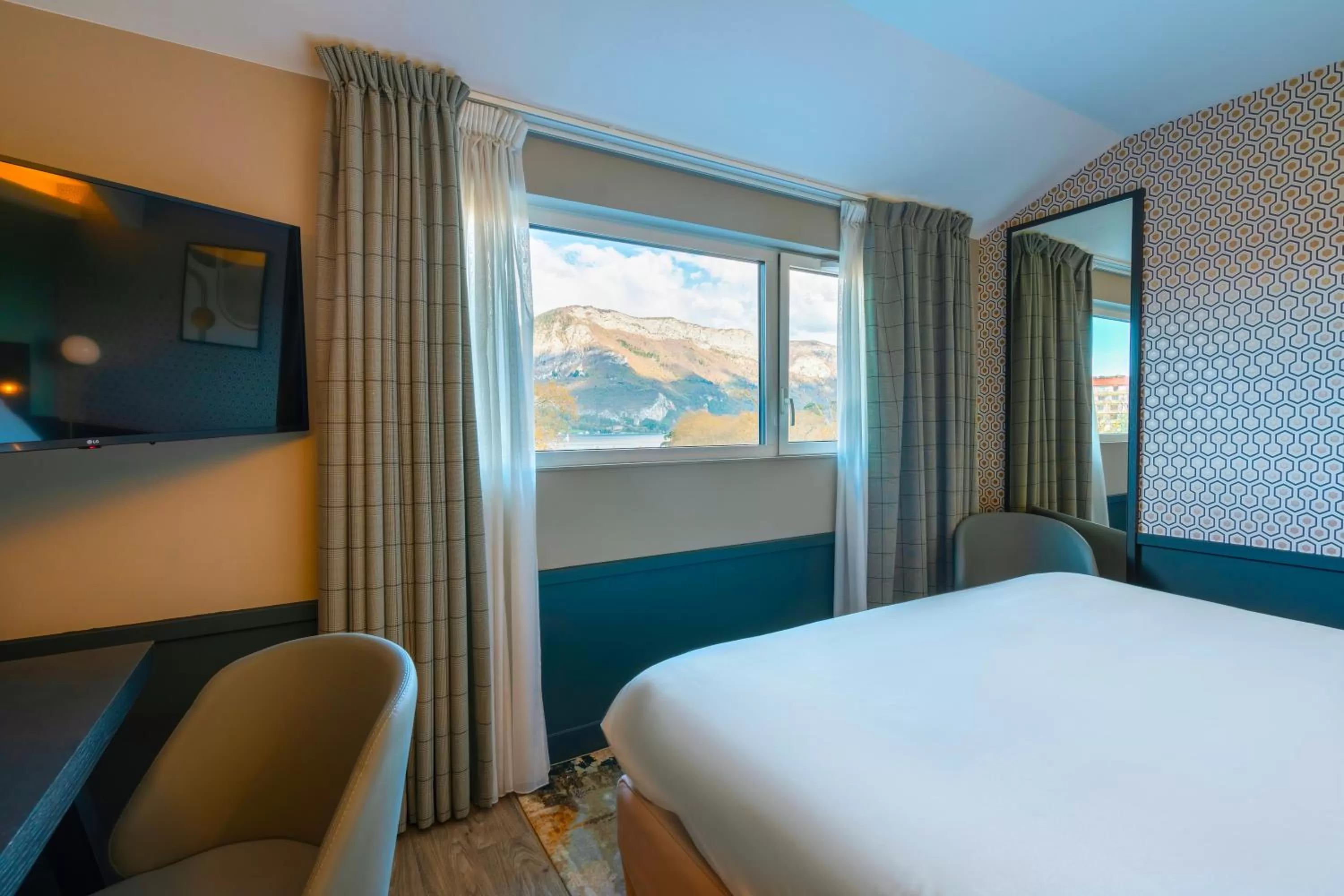 Bedroom, Bed in Le Splendid Hotel Lac D'Annecy - Handwritten Collection