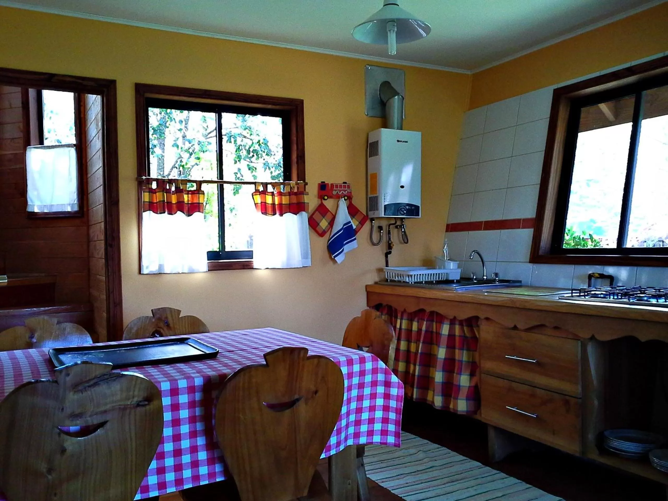 Kitchen or kitchenette in Hotel Salto del Carileufu