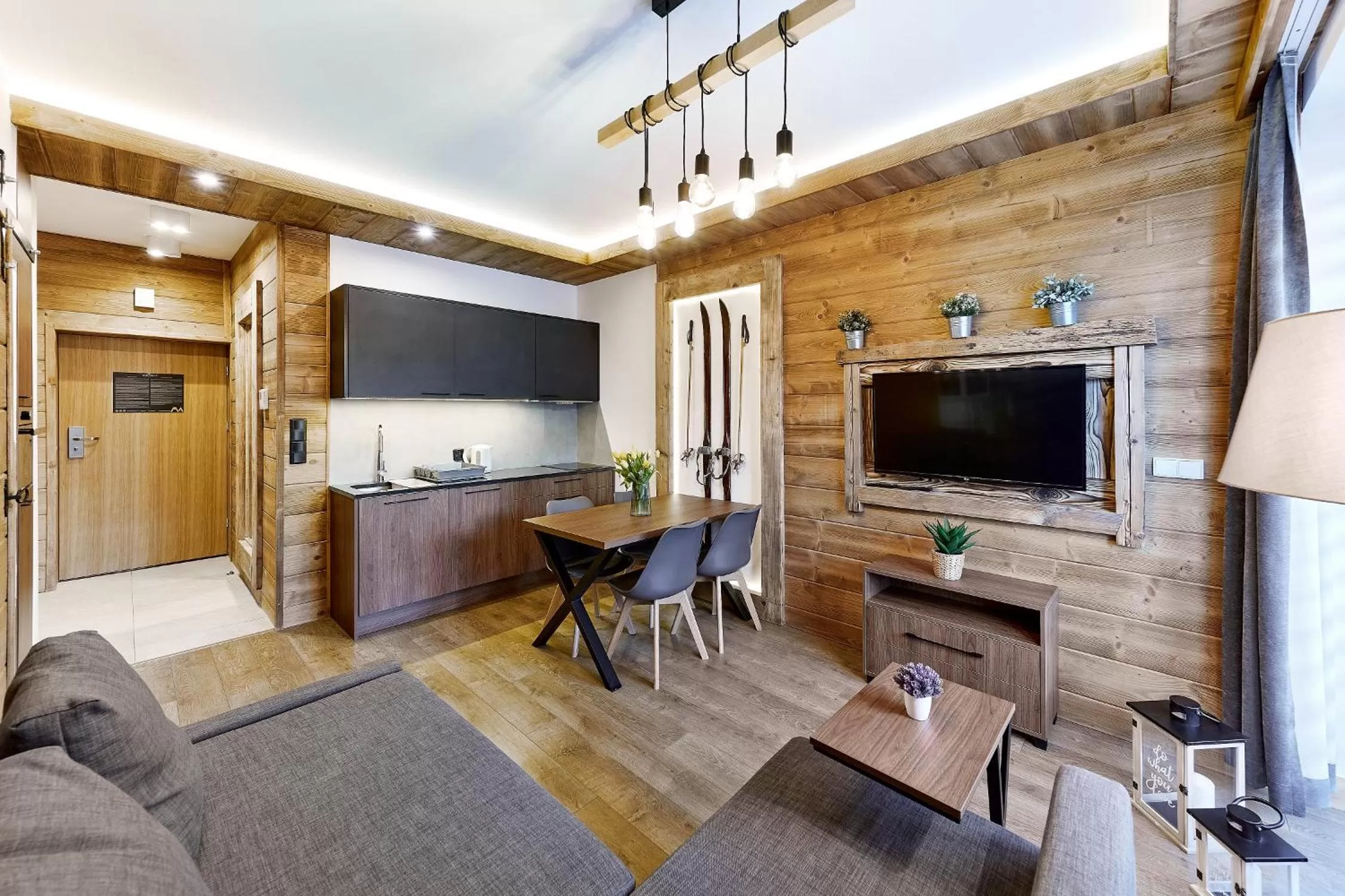 Kitchen or kitchenette in Aparthotel Giewont