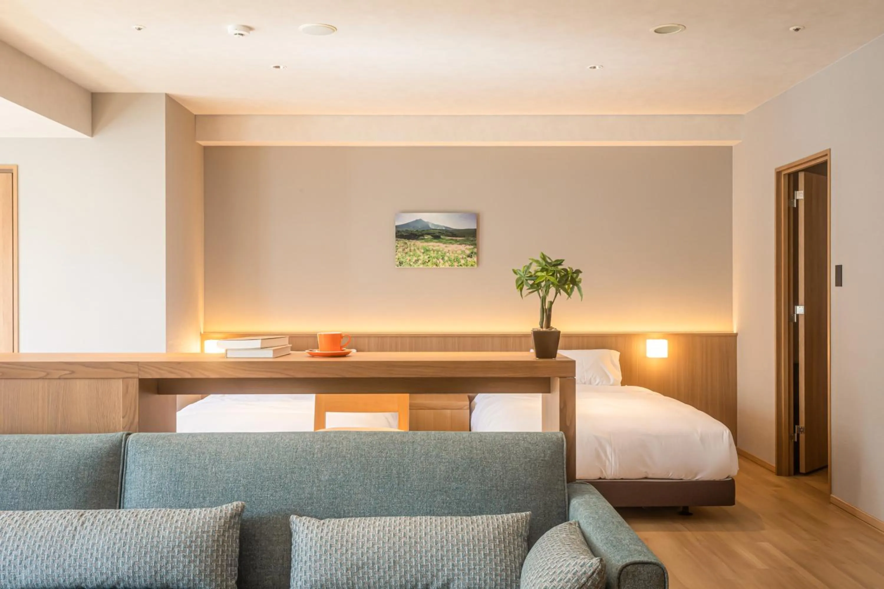 Bed in Higashikawa Asahidake Onsen Hotel Bear Monte