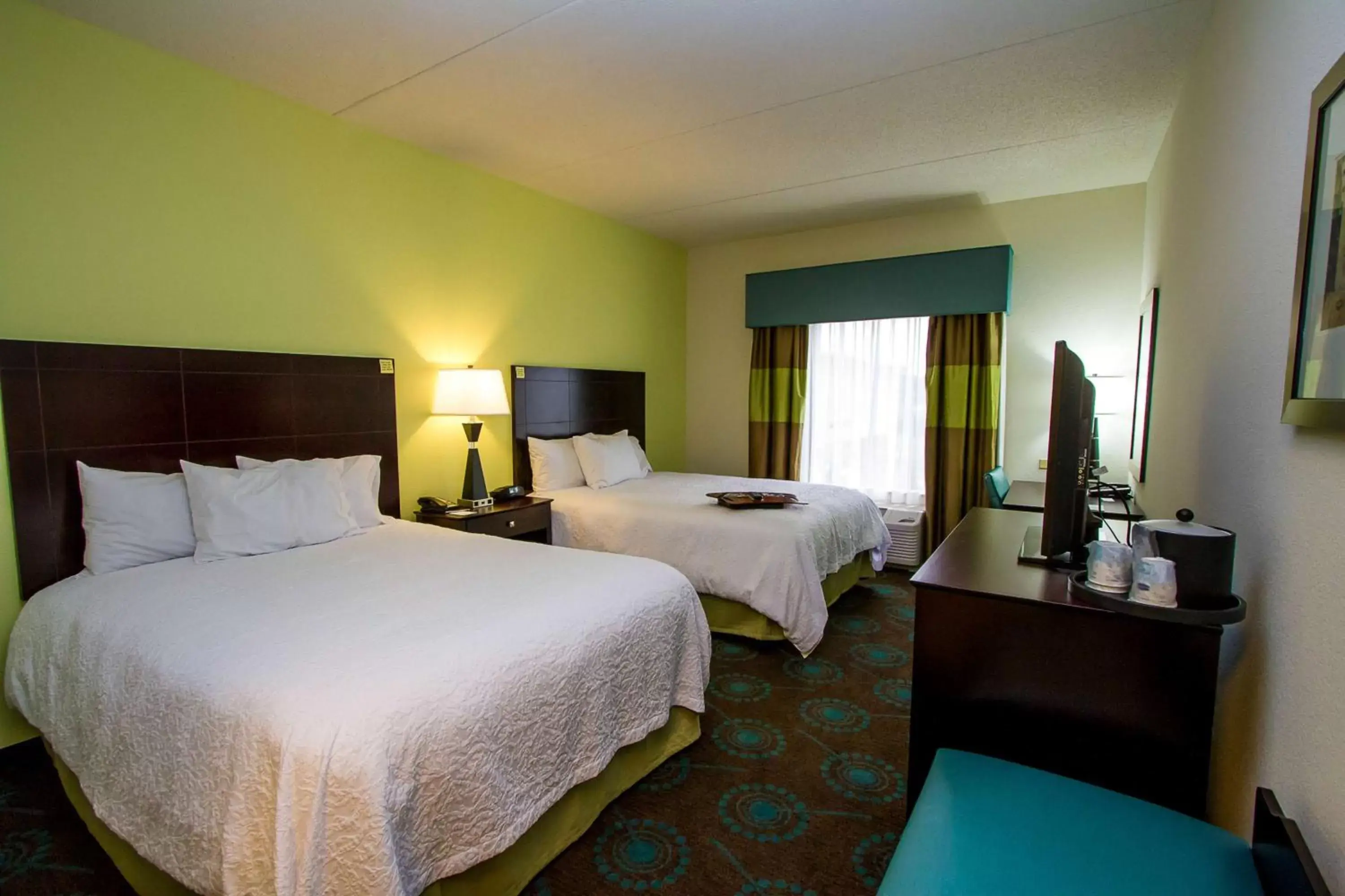 Queen Room with Two Queen Beds Mobility/Accessible with Roll in Shower - Non-Smoking in Hampton Inn Fayetteville Queen Room with Two Queen Beds Mobility/Accessible with Roll in Shower - Non-Smoking in Hampton Inn Fayetteville
