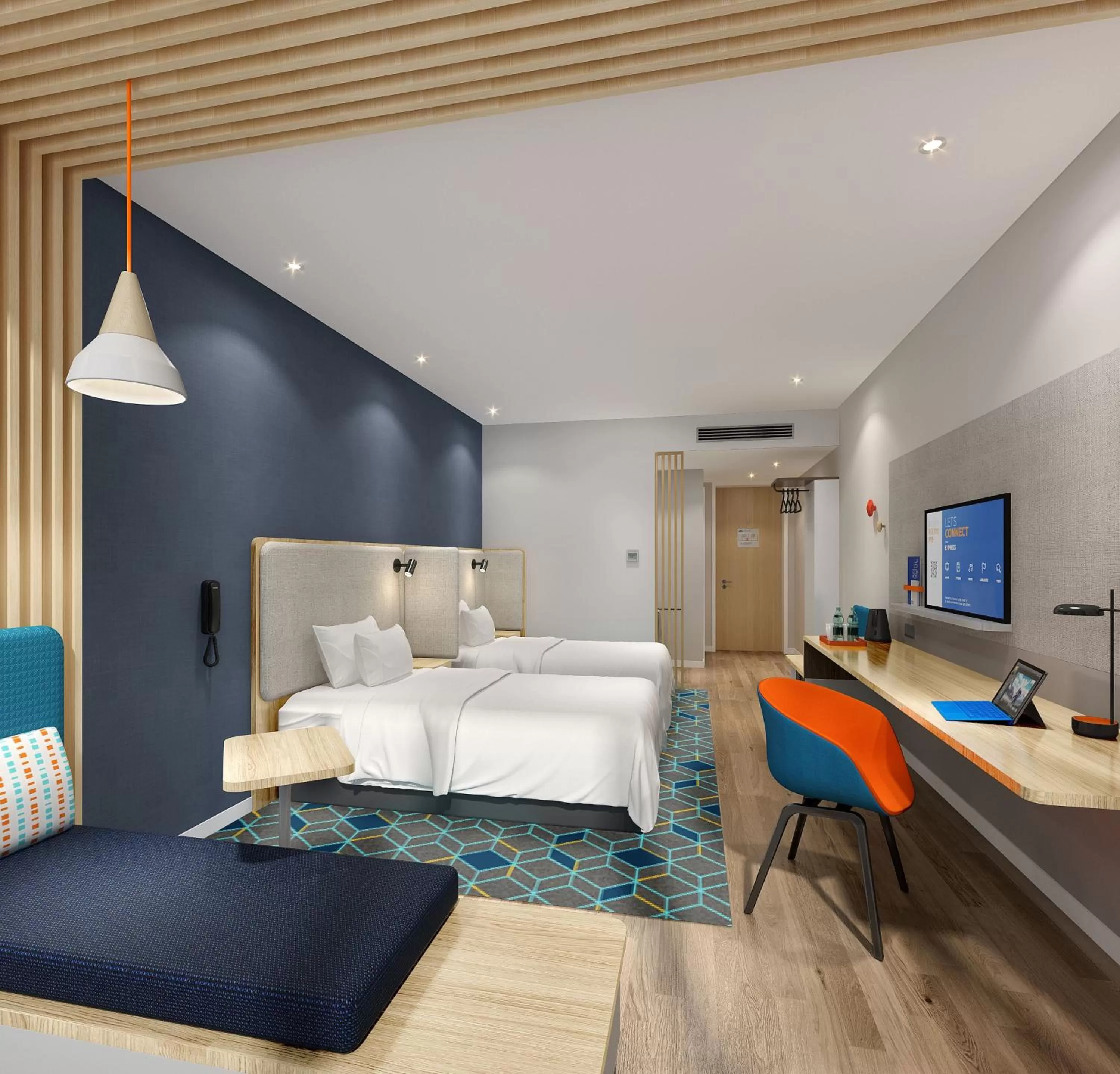 Photo of the whole room, Bed in Holiday Inn Express Shanghai Pudong Zhangjiang by IHG - 20 minutes to New International Expo Center and Disneyland