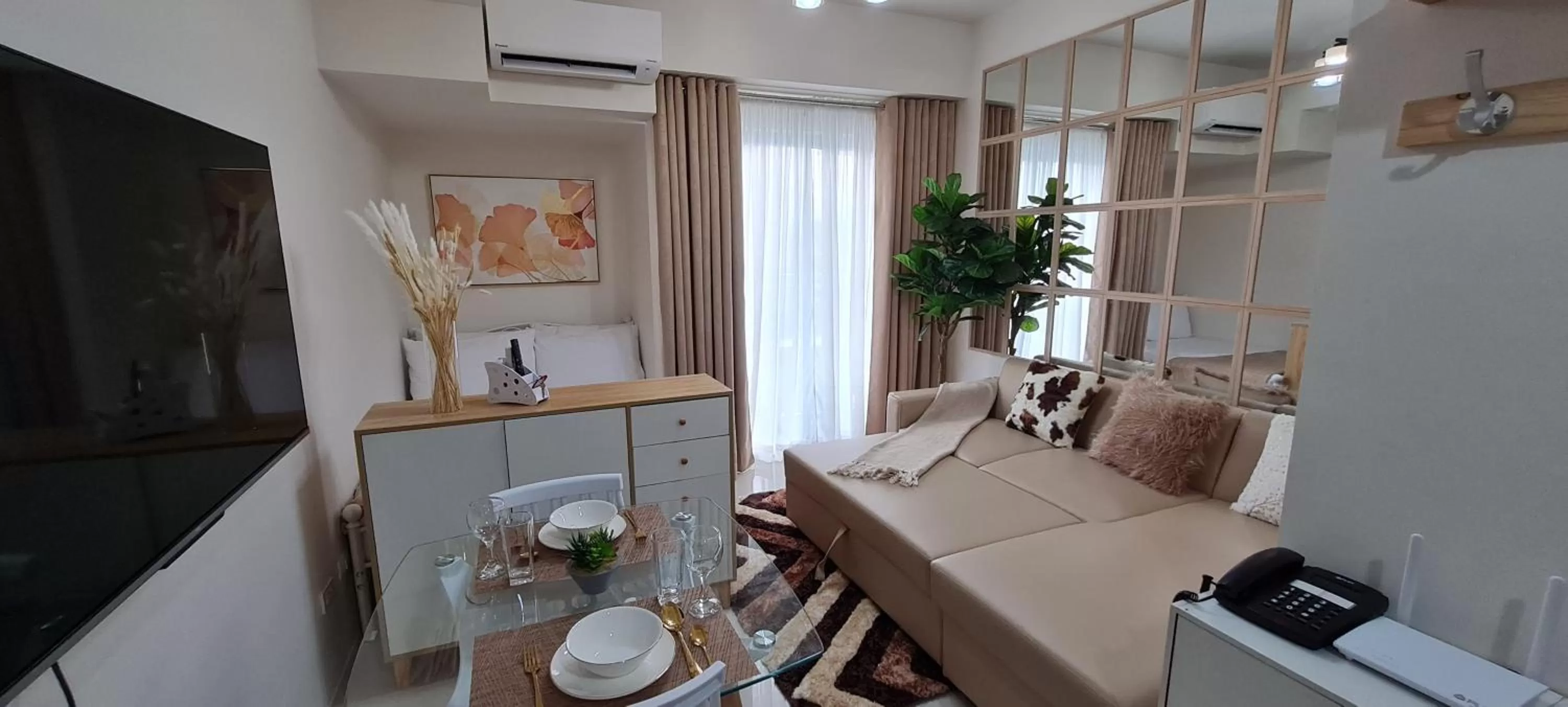 Living room in Inspiria Condo Units beside Abreeza Mall Davao