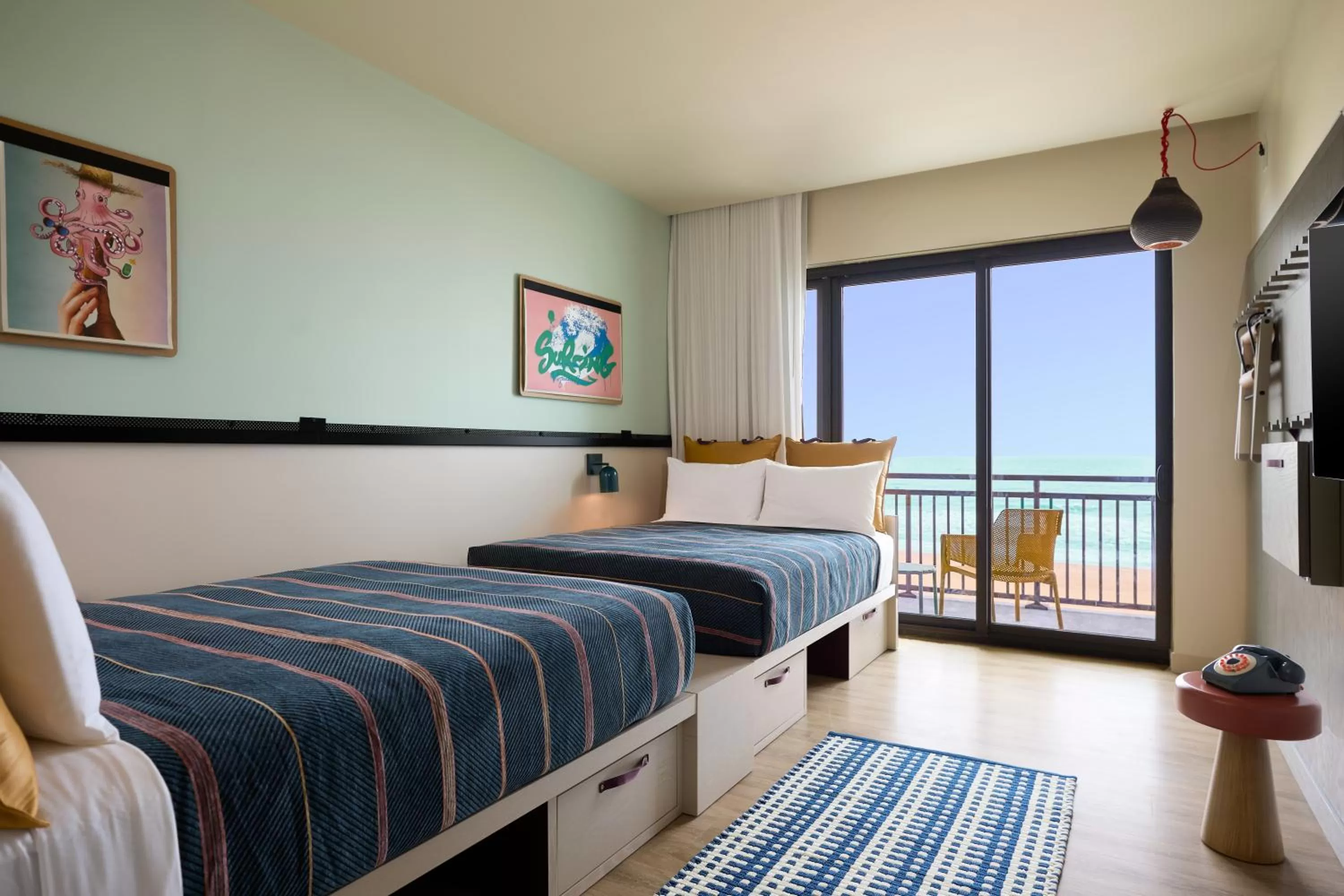 Bed in Moxy Virginia Beach Oceanfront
