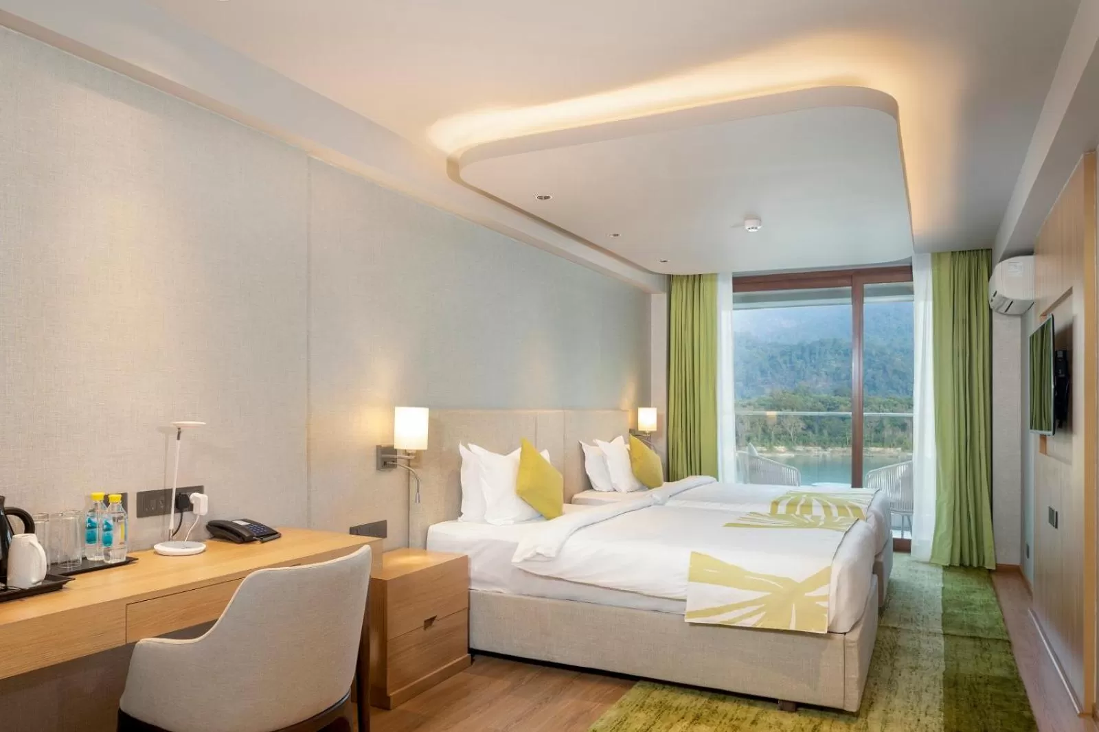 Coffee/tea facilities, Bed in Modi Yoga Retreat Rishikesh