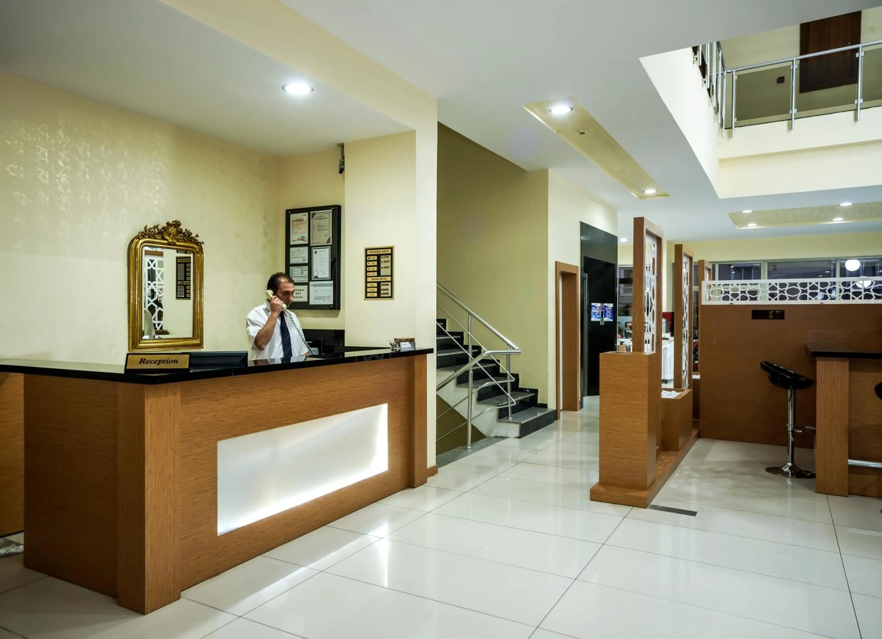 Lobby or reception in Santa Marina Hotel