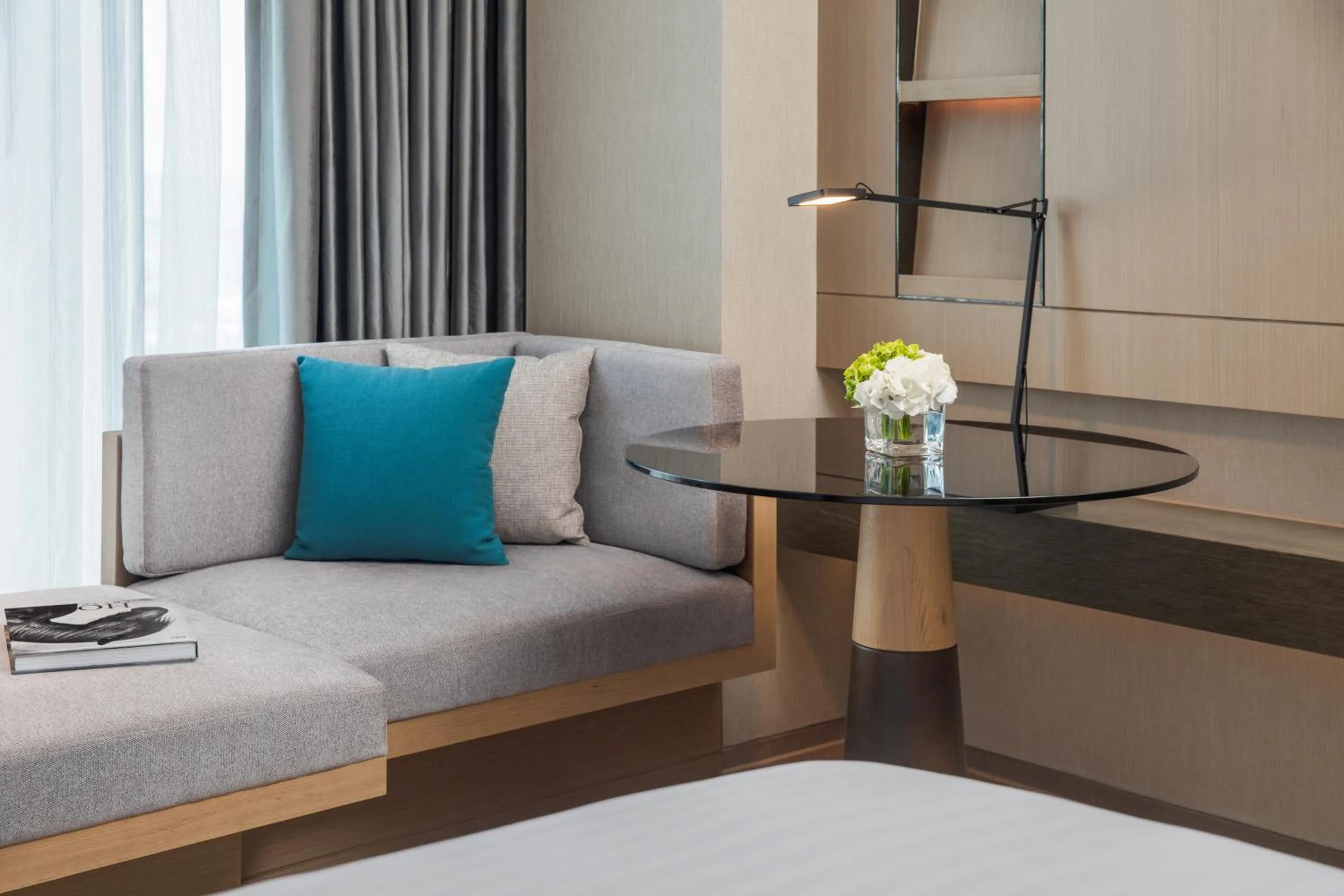Seating area, Bed in Courtyard by Marriott Shenzhen Bao'an