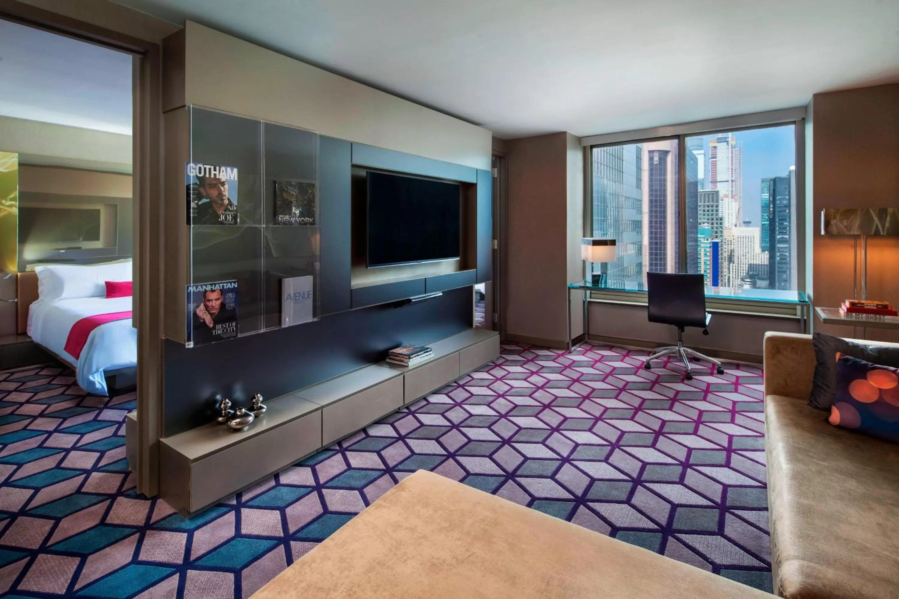 Living room, Bed in W New York - Times Square
