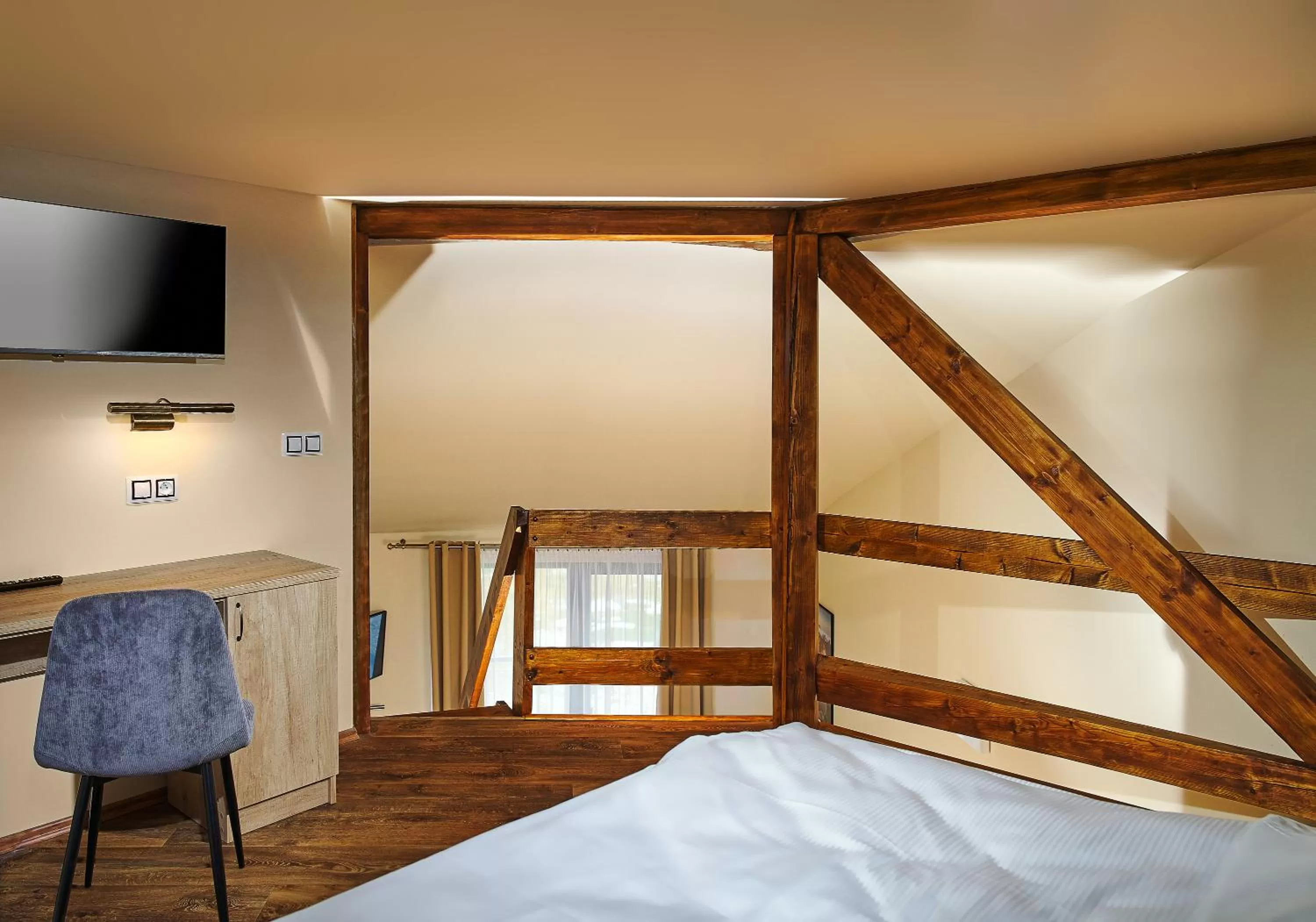 Bed in Hotel Dymník