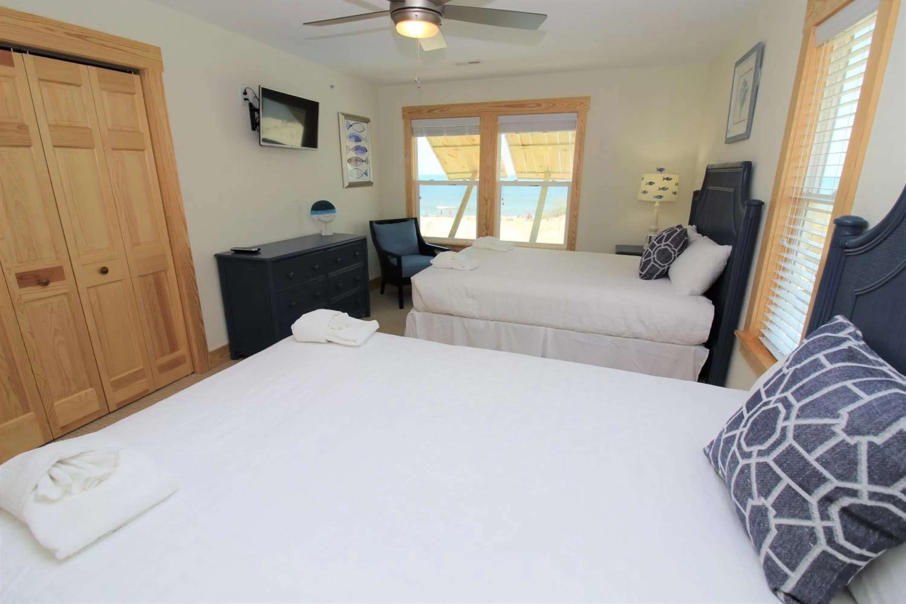 Bedroom, Bed in Whalebone Ocean Cottages by KEES Vacations