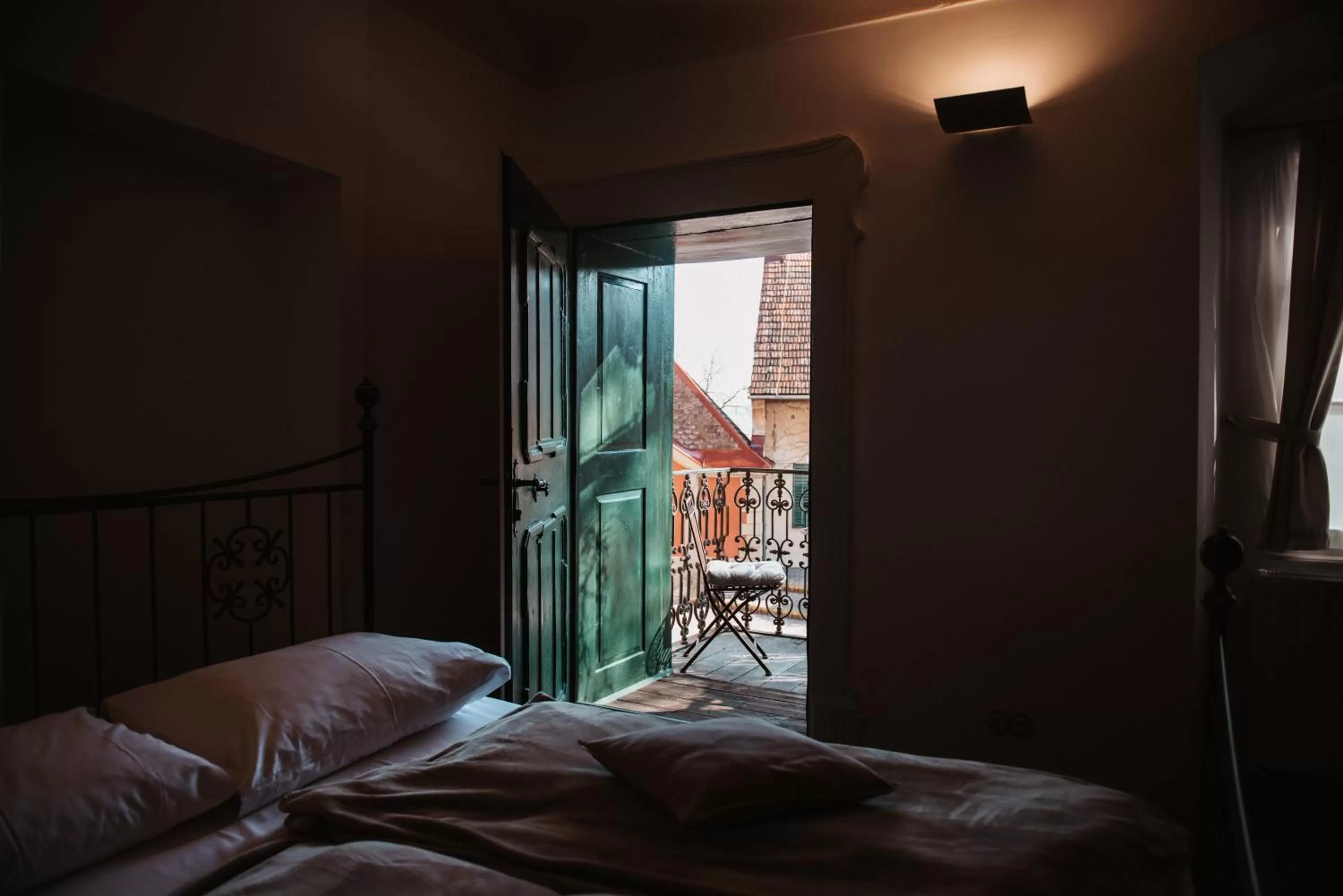 View (from property/room), Bed in Schloss Gamlitz