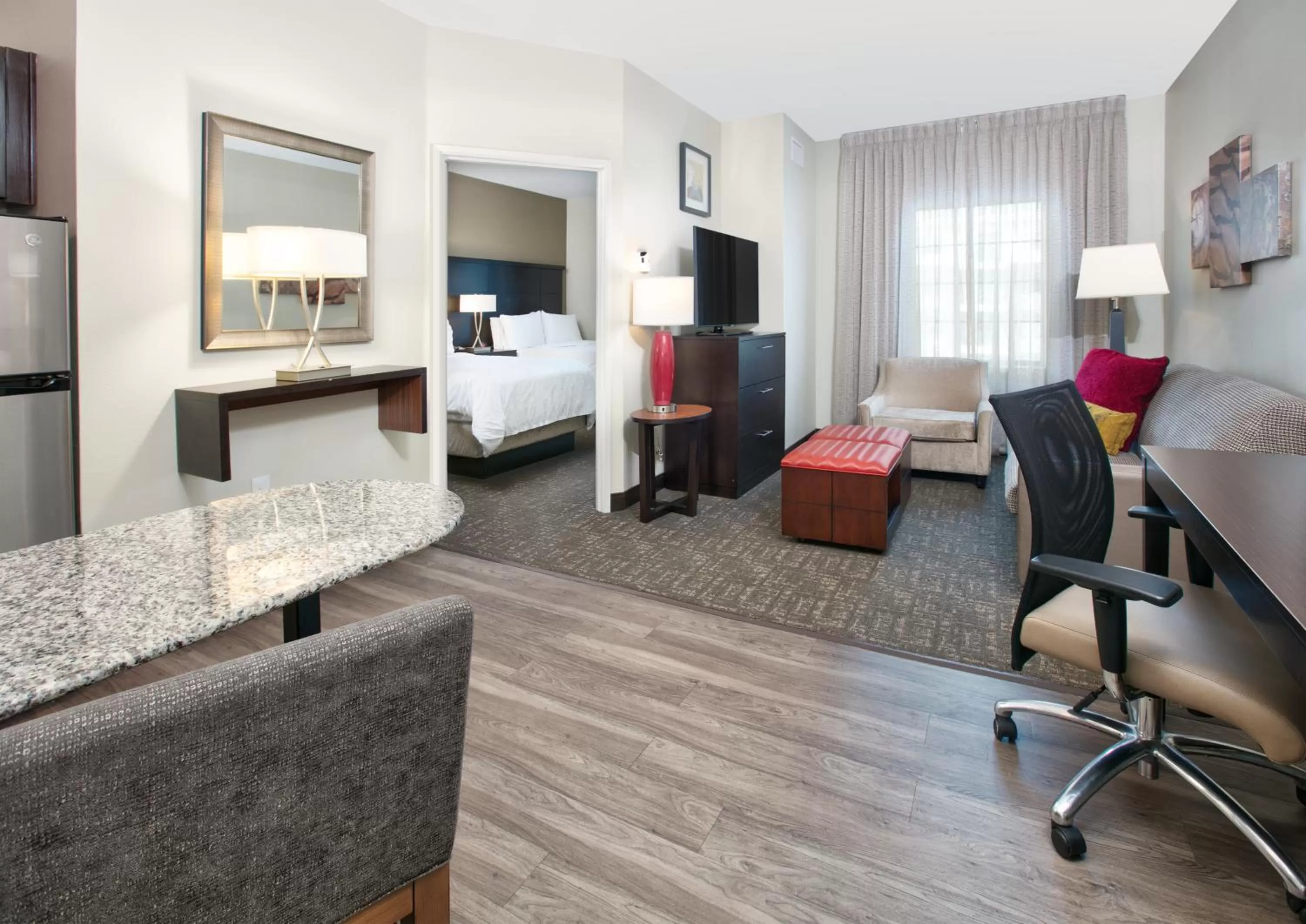 Living room, Bed in Staybridge Suites Plano - Richardson Area by IHG