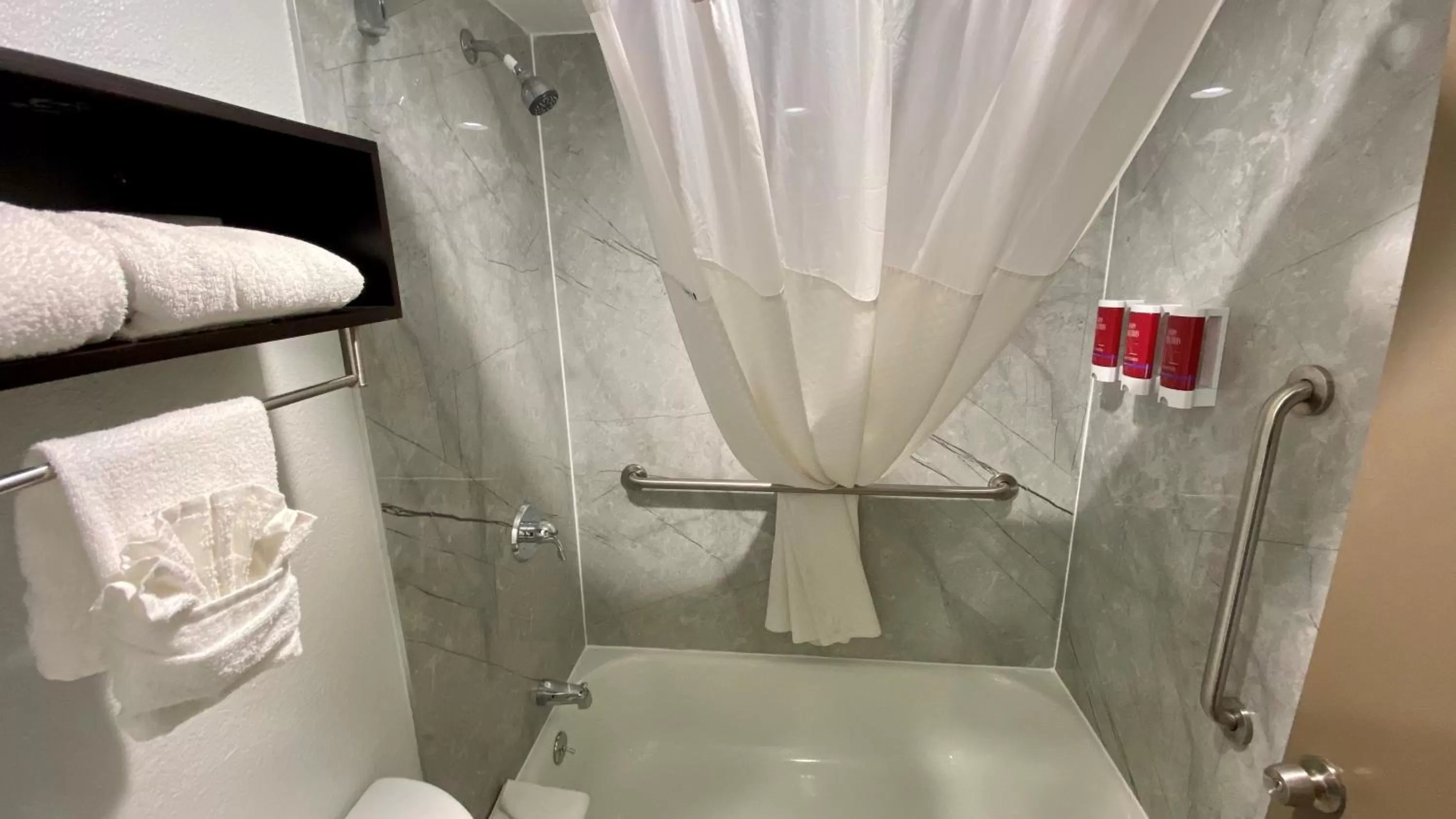 Bathroom in SureStay Hotel by Best Western Santa Cruz