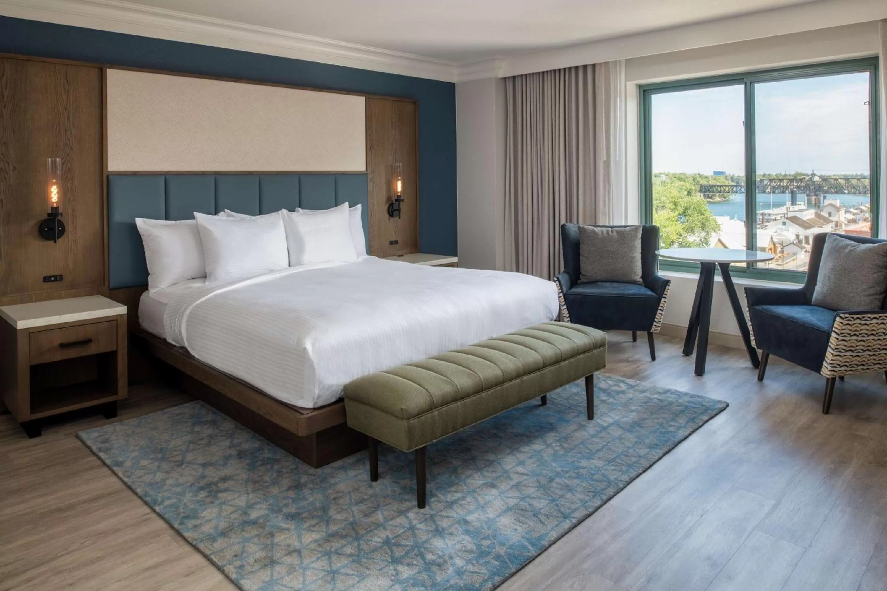 Two-Room Corner King Suite in Embassy Suites by Hilton Sacramento Riverfront Promenade