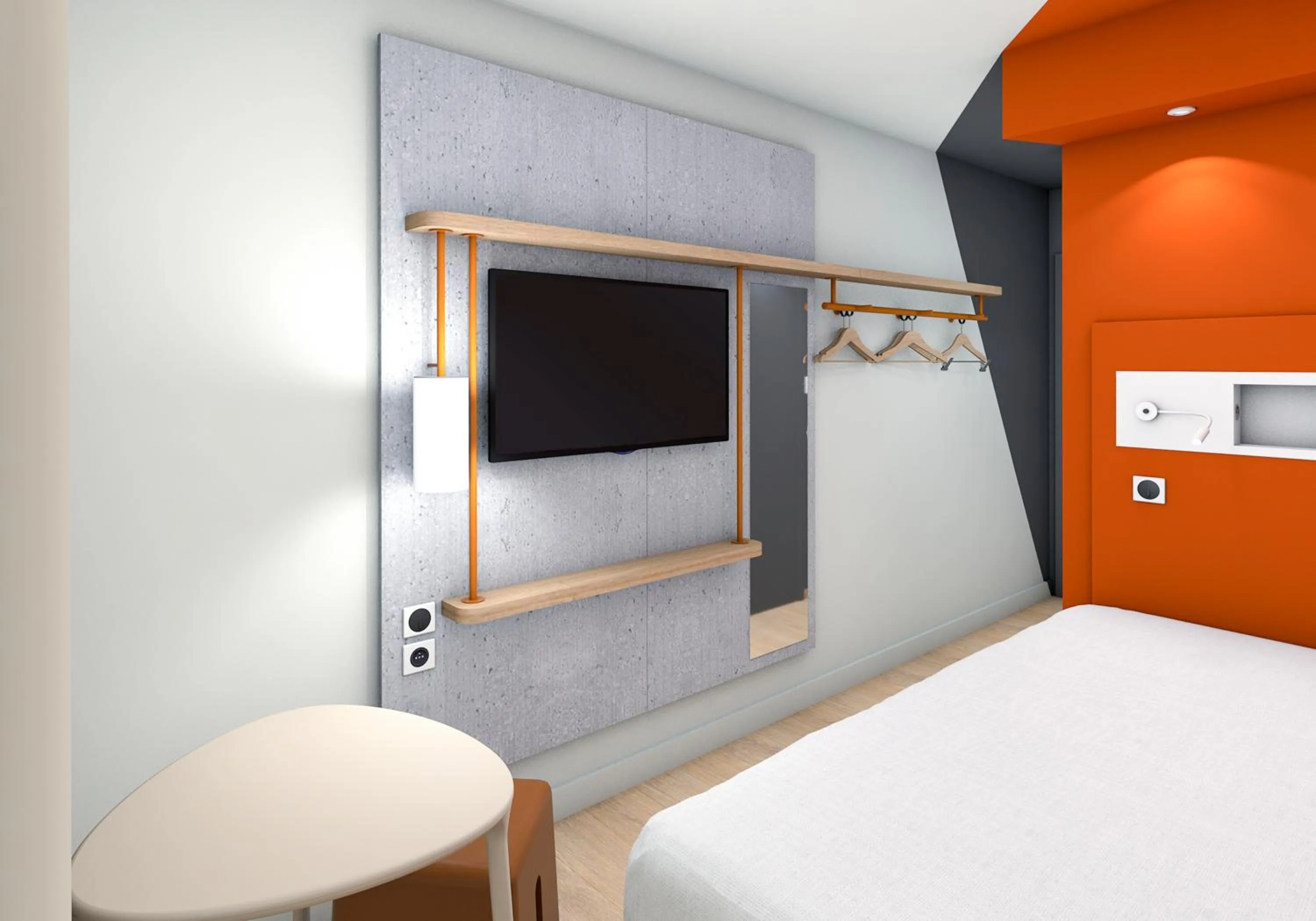 Bedroom, Bed in ibis budget Stein Maastricht