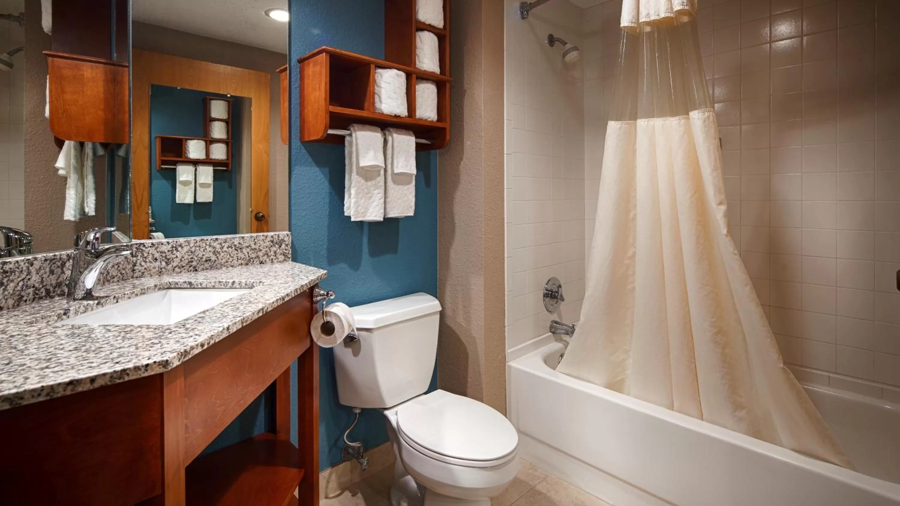 Bathroom in Days Inn by Wyndham Englewood Dayton Airport