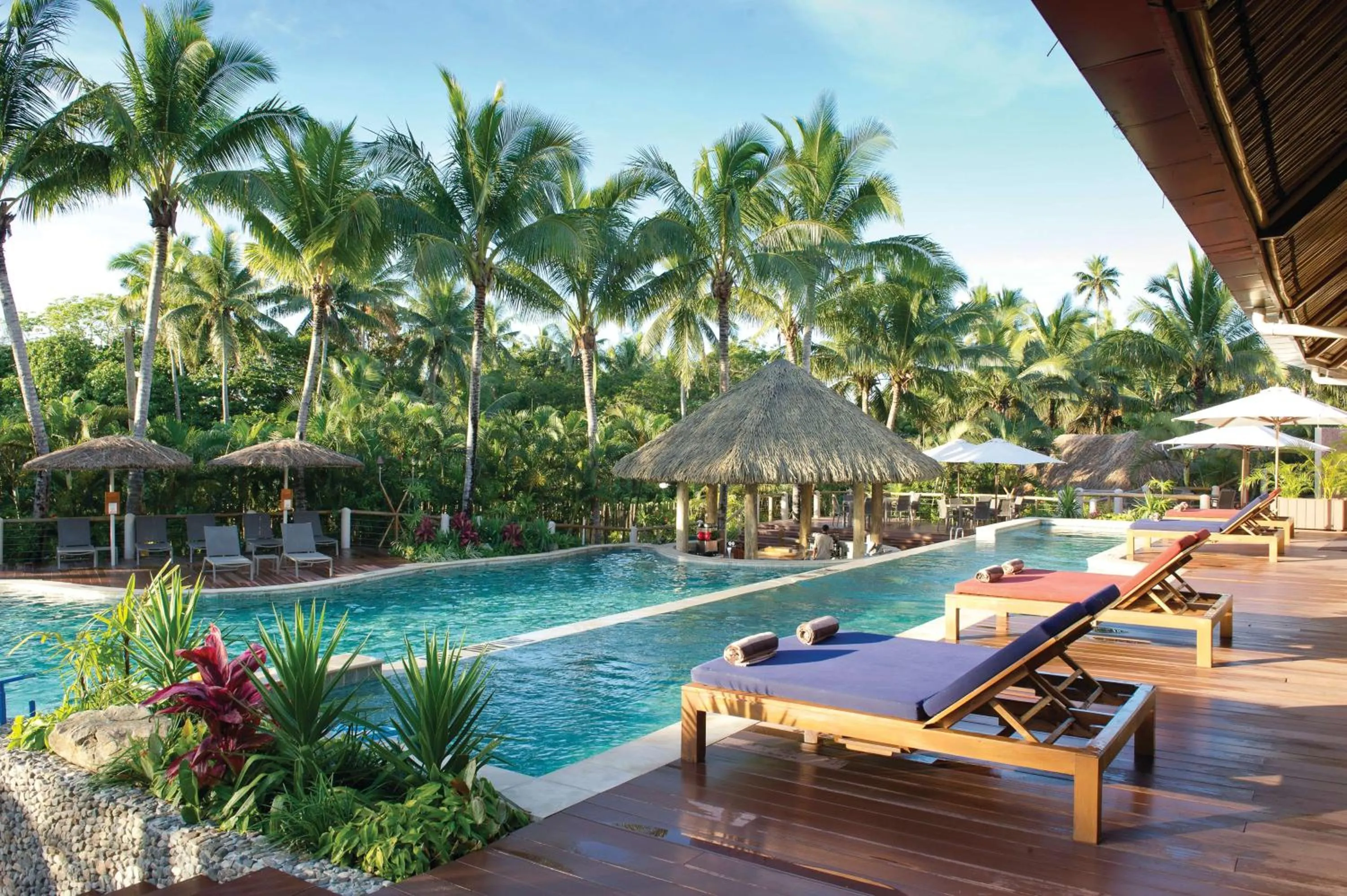 Pool view in Outrigger Fiji Beach Resort