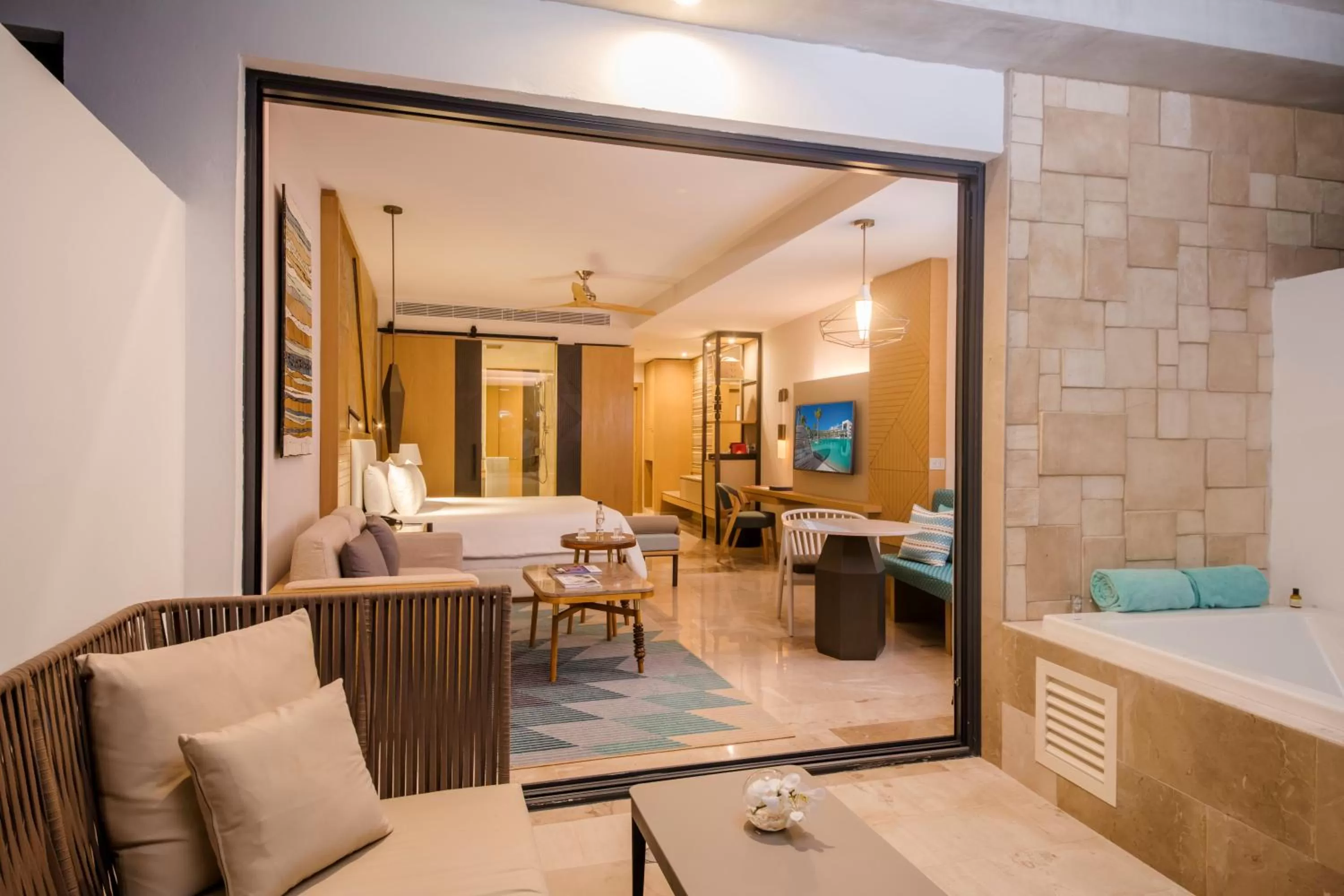 Living room, Bed in Haven Riviera Cancun - All Inclusive - Adults Only