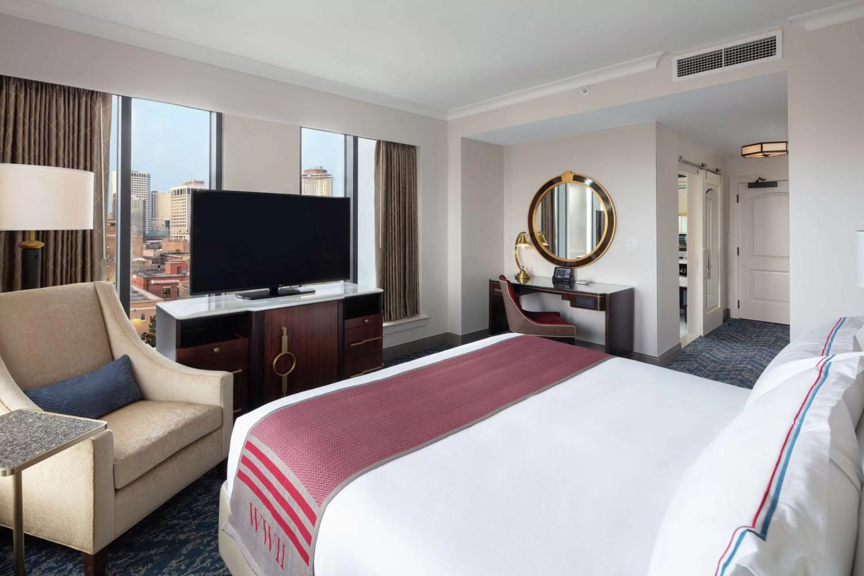 Bedroom, Bed in The Higgins Hotel New Orleans, Curio Collection by Hilton