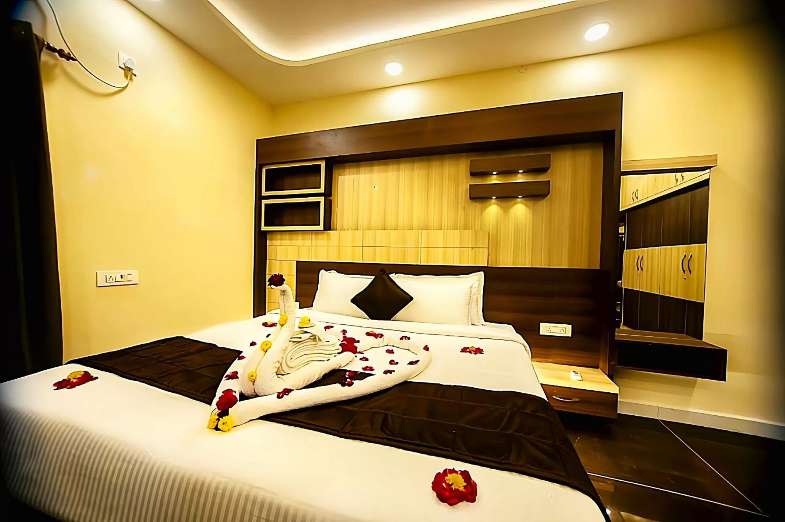 Bed in Hotel RK - Temple Stay