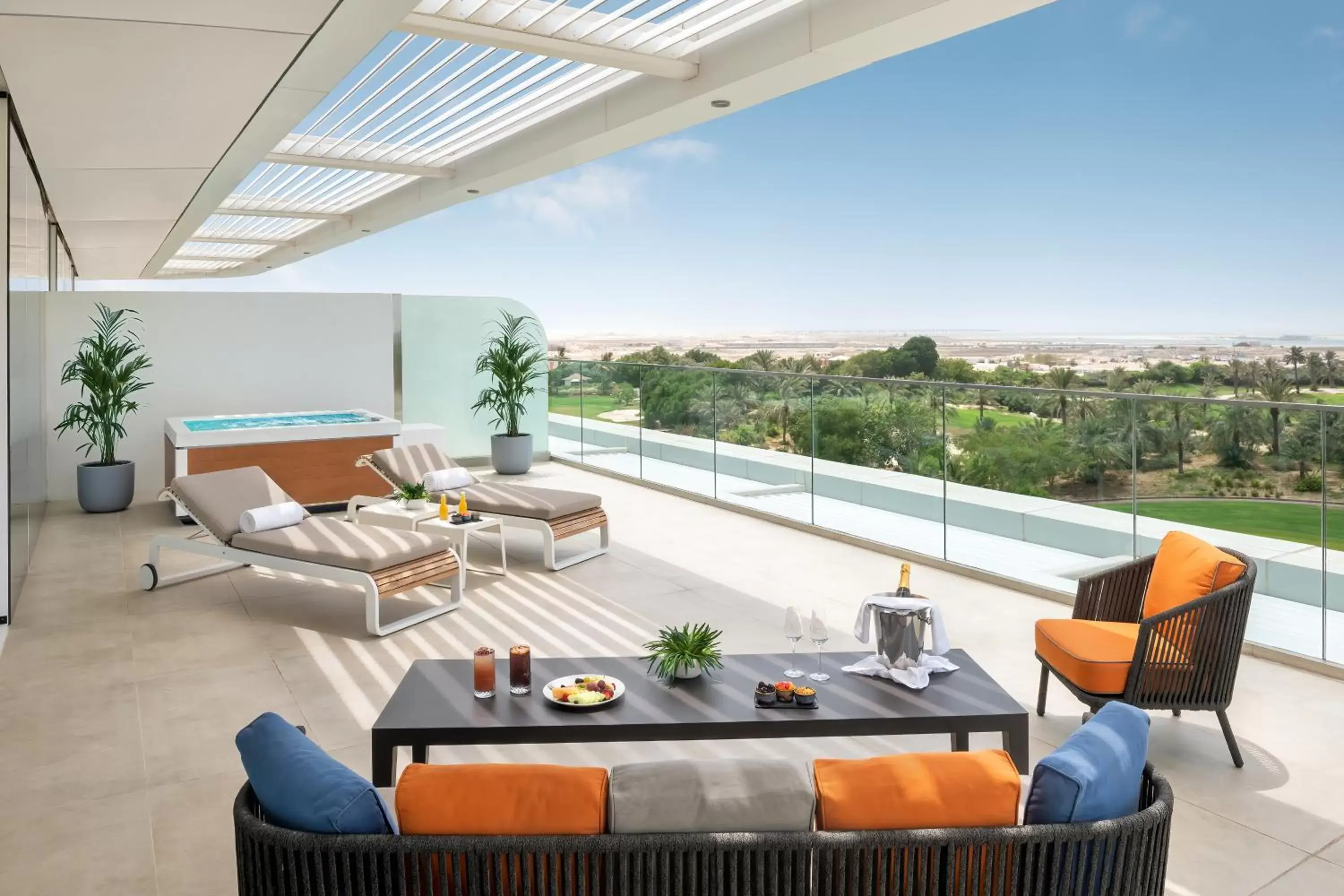 Two Bedroom Outdoor Jacuzzi Suite with Signature Lounge & Saltwater Pool Access with Free Shuttle to Shopping Malls in JA Lake View Hotel, Dubai Two Bedroom Outdoor Jacuzzi Suite with Signature Lounge & Saltwater Pool Access with Free Shuttle to Shopping Malls in JA Lake View Hotel, Dubai