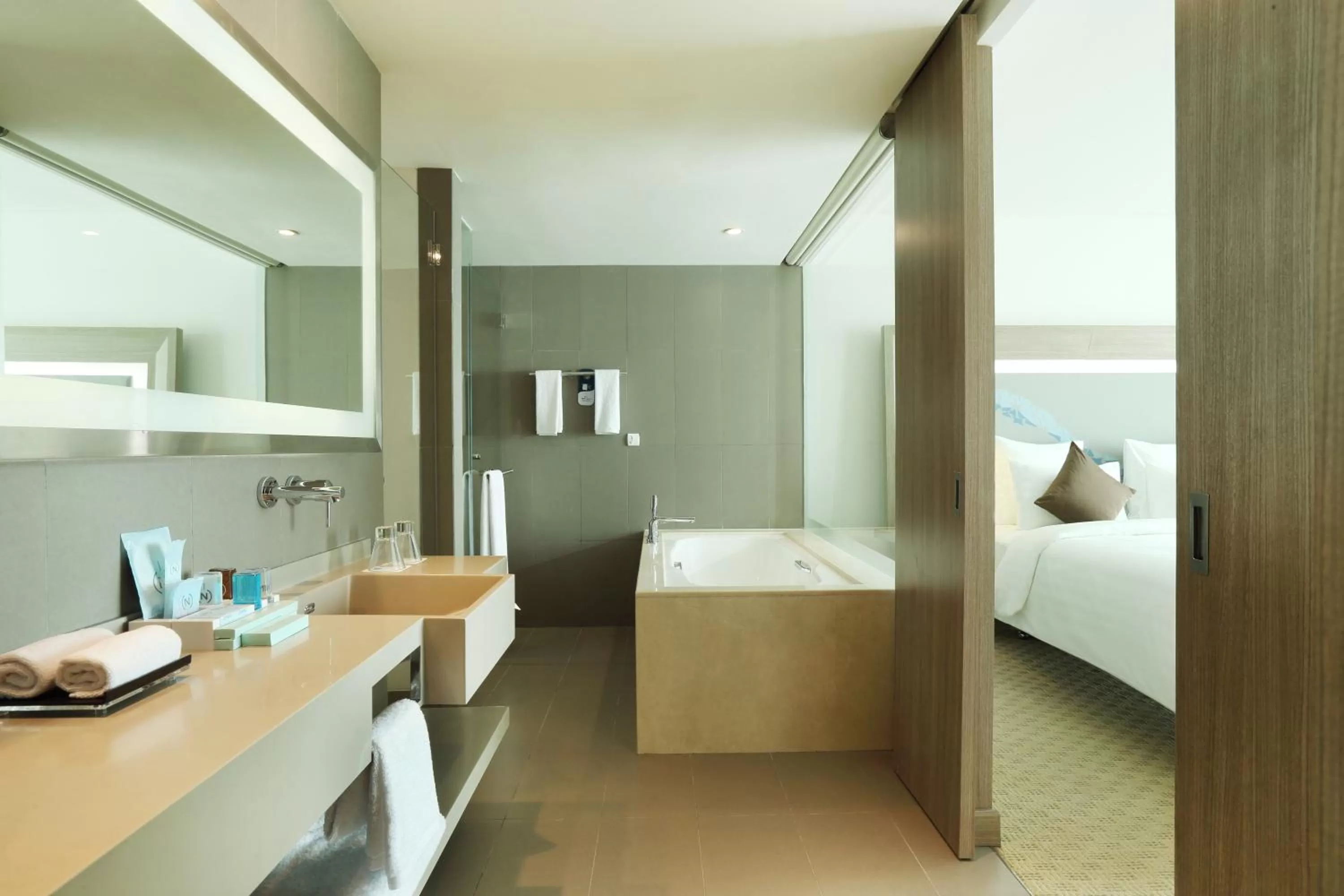 Bathroom, Bed in Novotel Tangerang