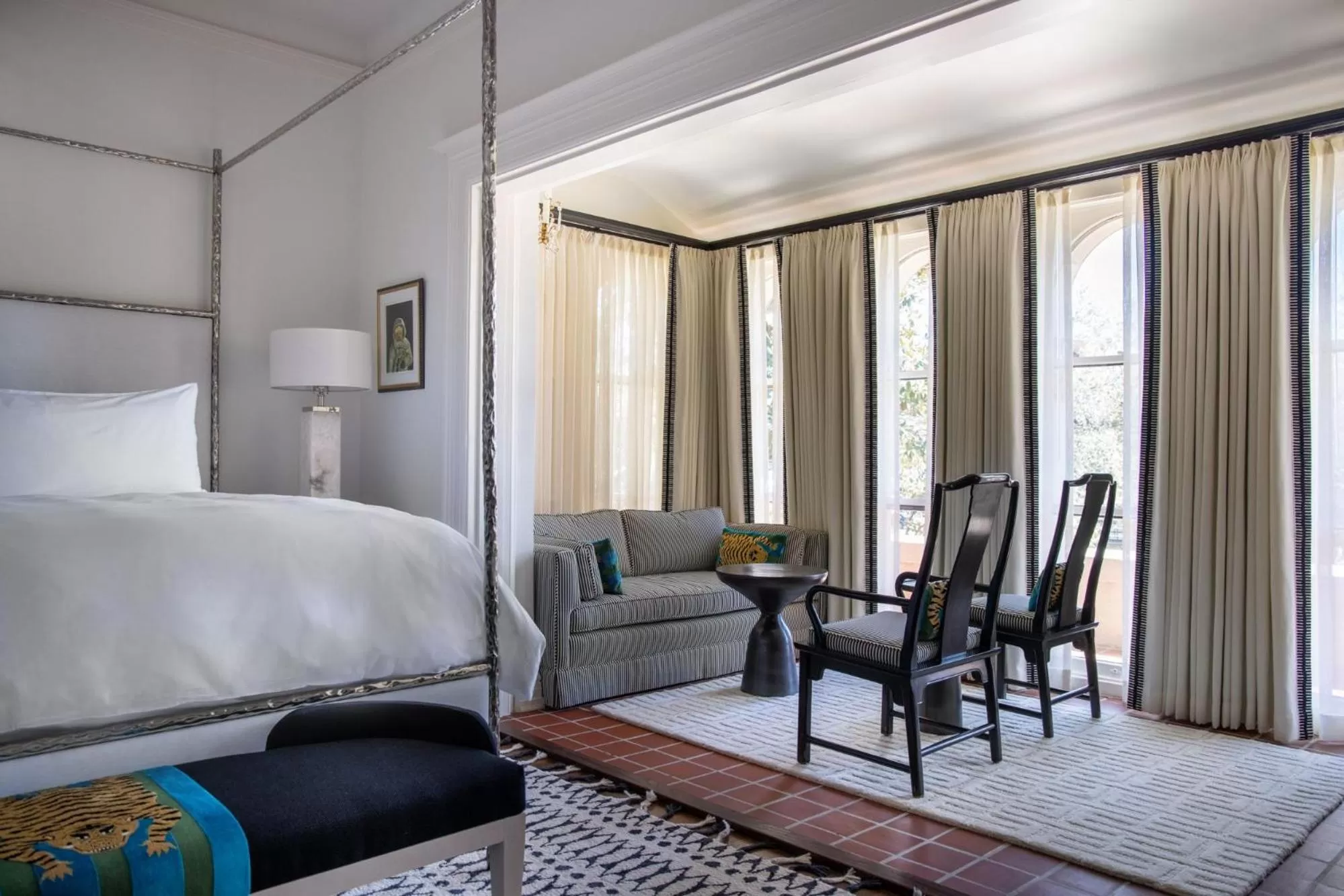 Bed in La Colombe d'Or Hotel